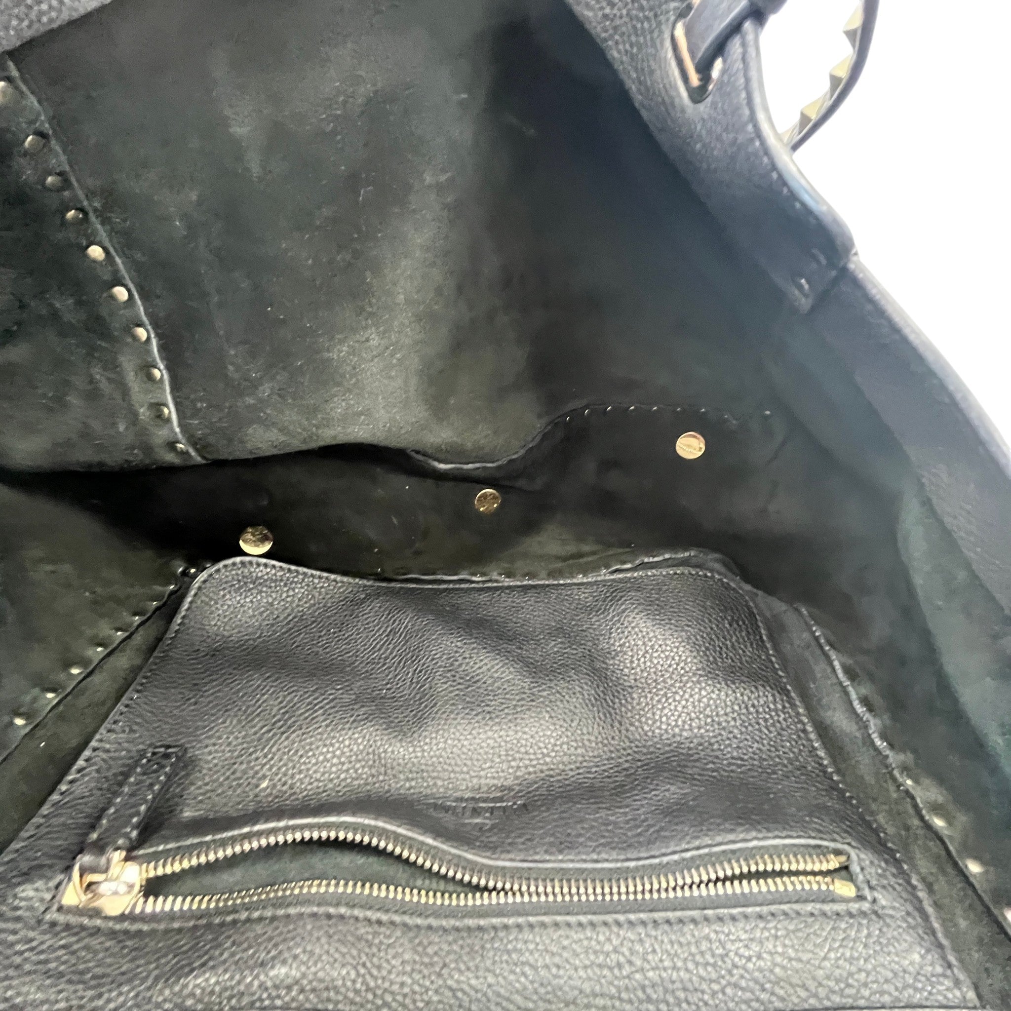 Women's Rockstud Medium Tote Bag Black