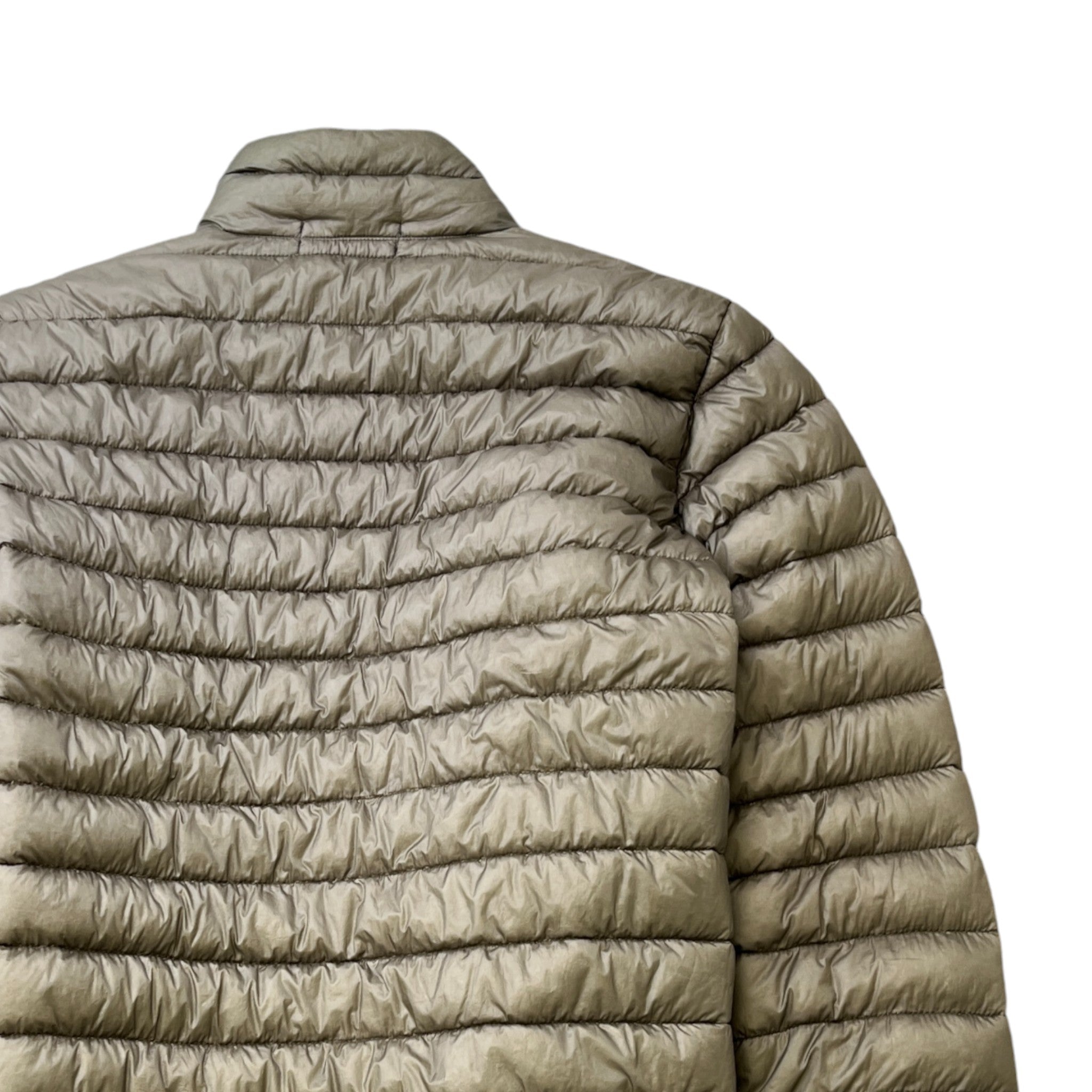 Men's Applique Logo Down Jacket Khaki Size M