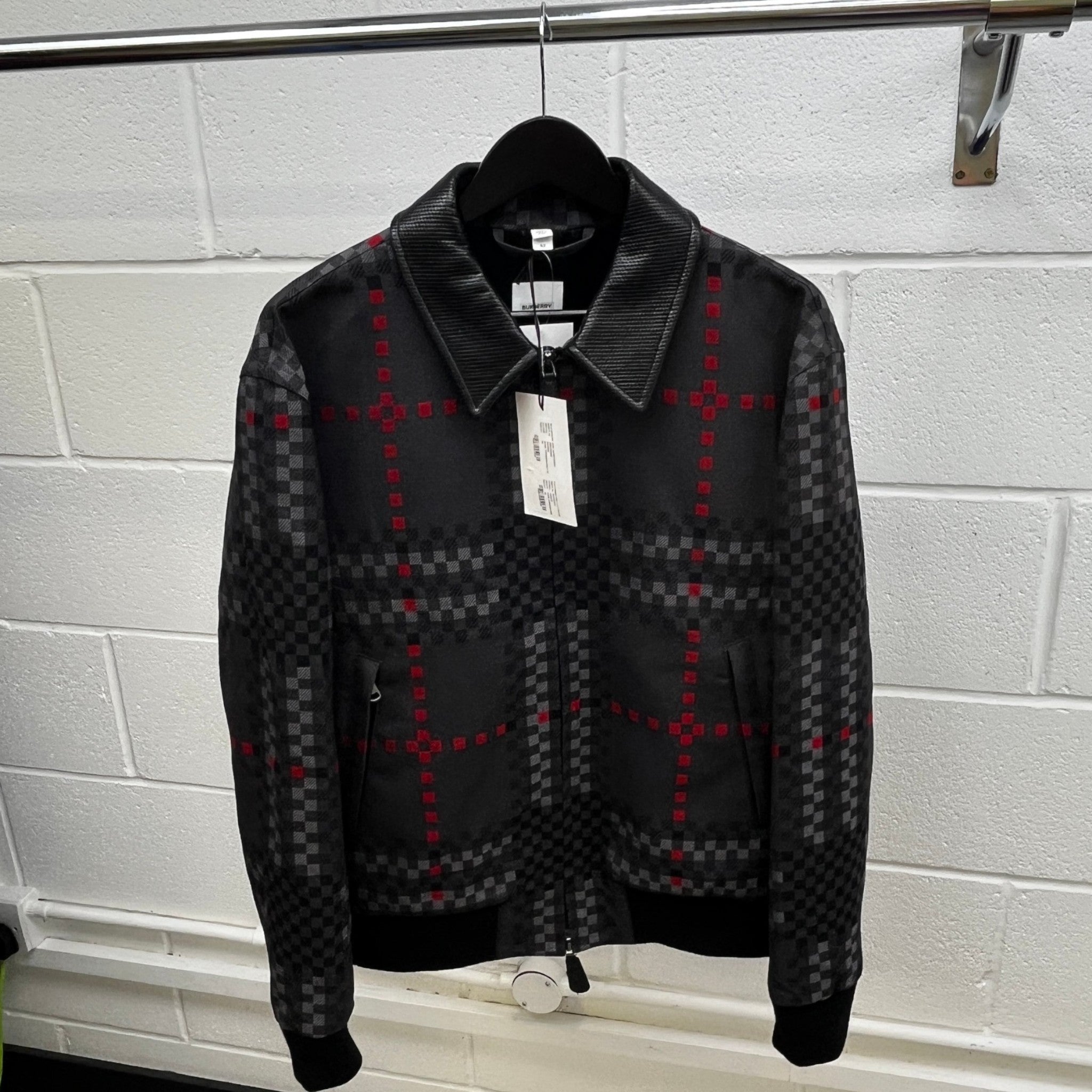 Men's Checkered Jacket Grey Size IT 52 / XL