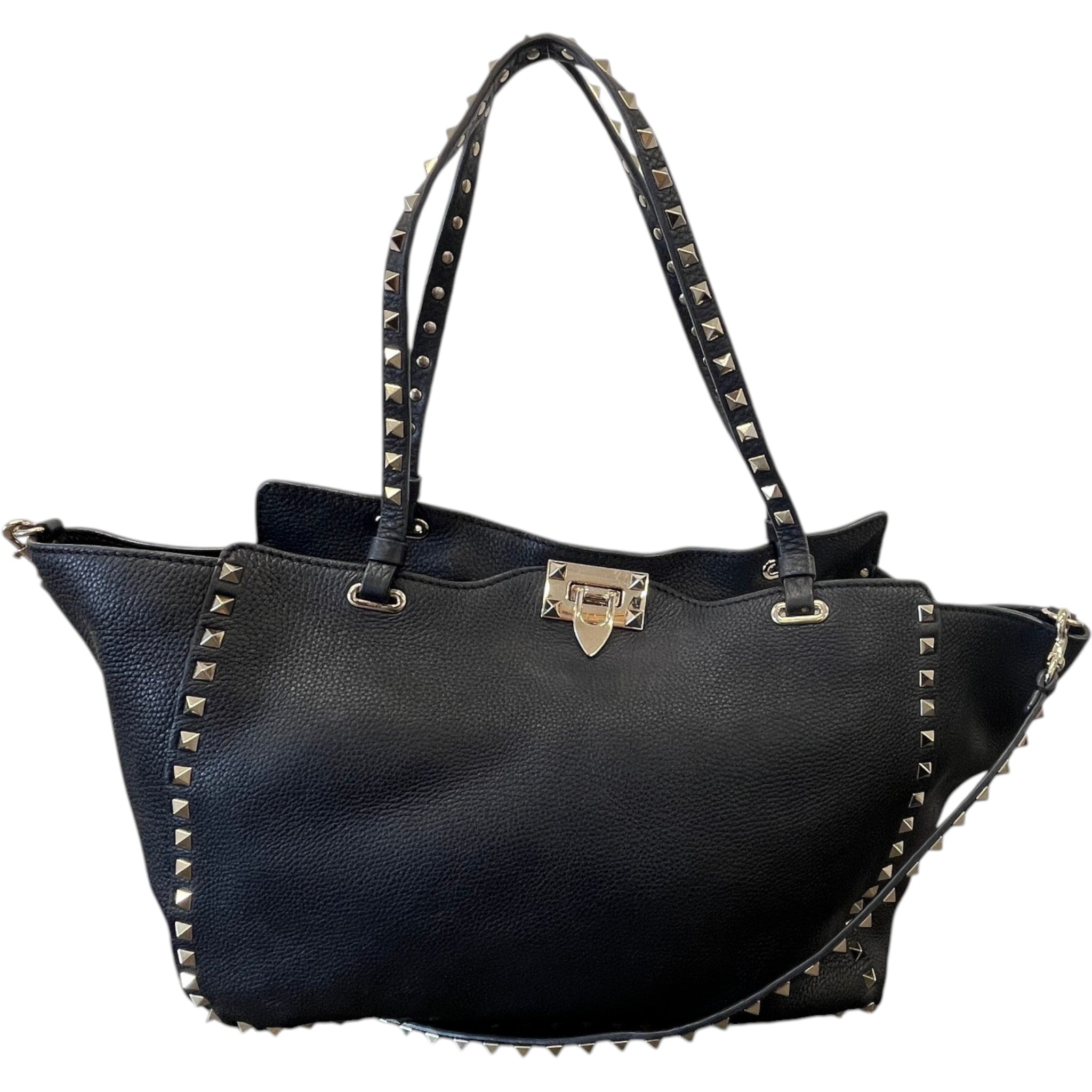 Women's Rockstud Medium Tote Bag Black