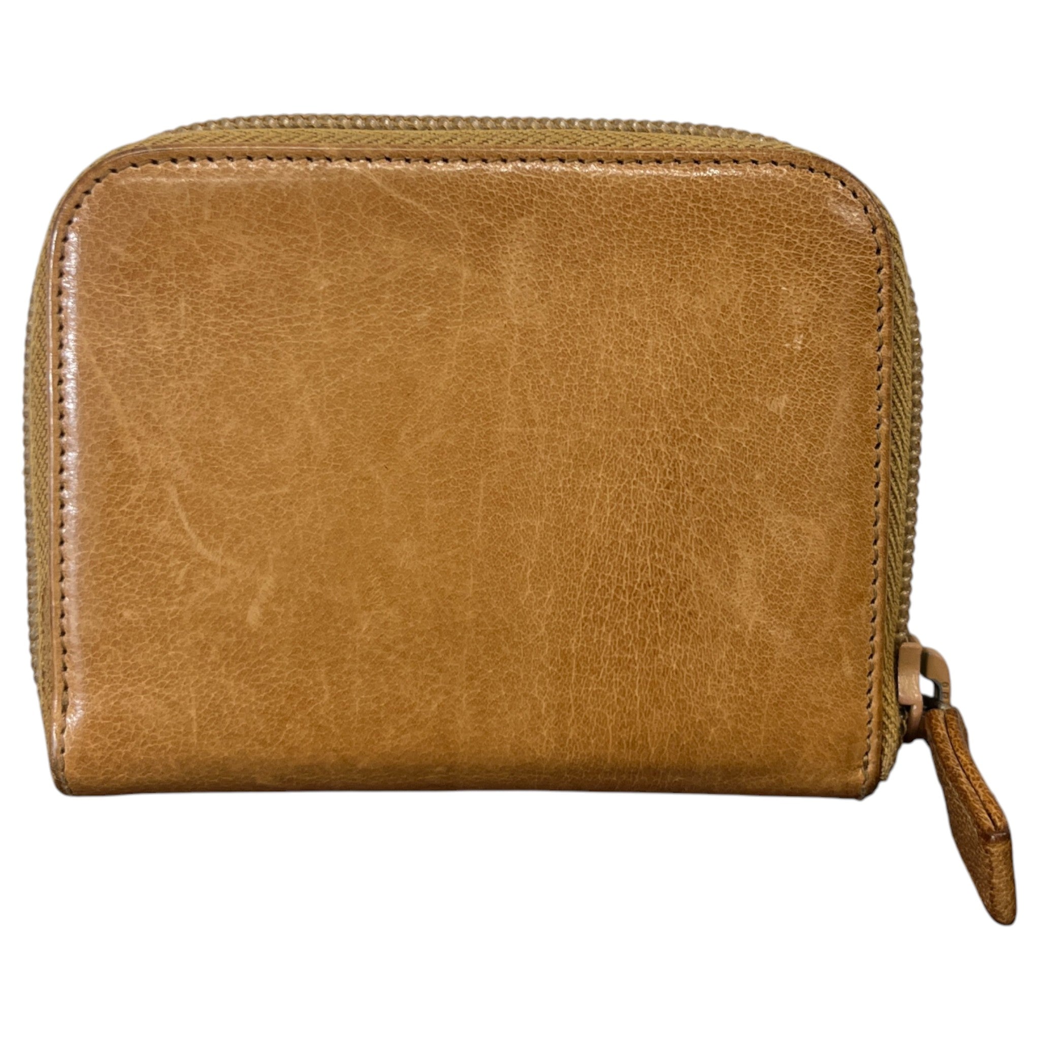 Women's Plaque Logo Zip-Around Purse Tan