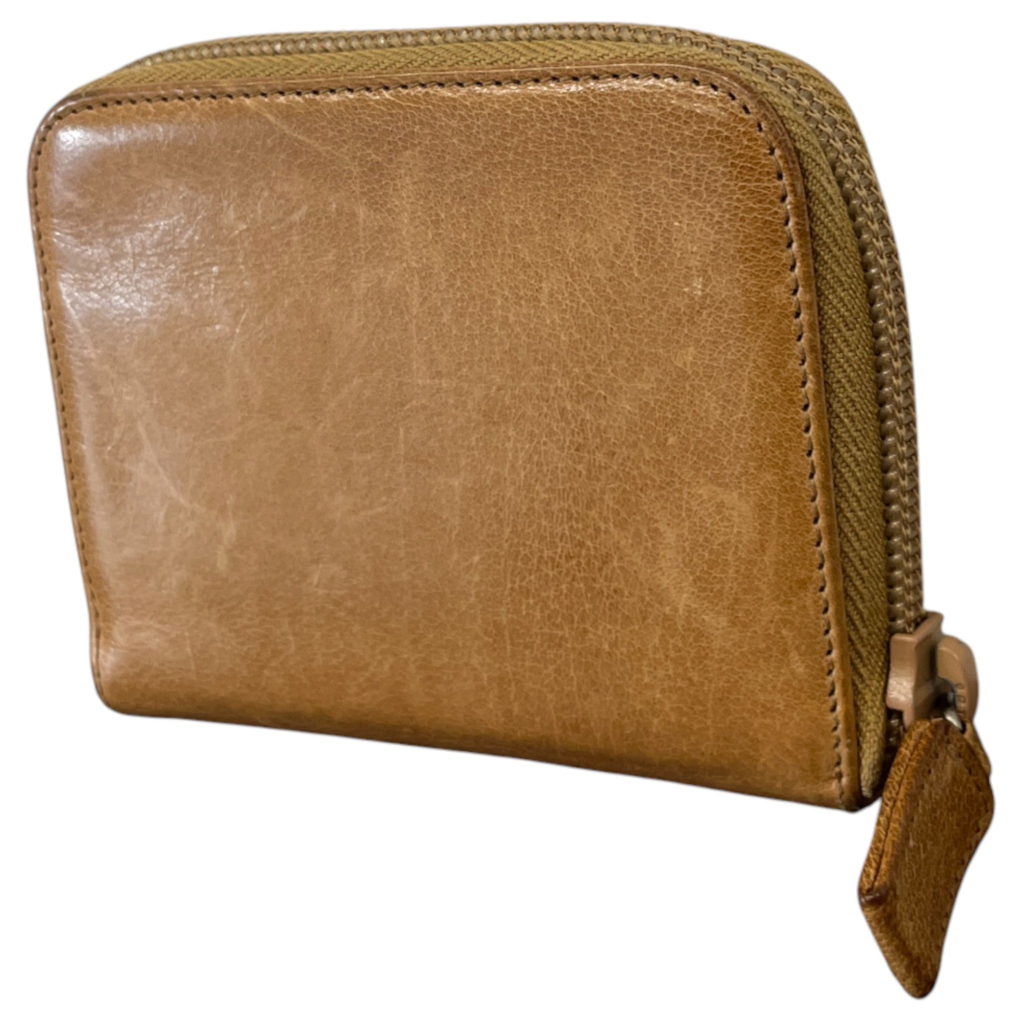 Women's Plaque Logo Zip-Around Purse Tan