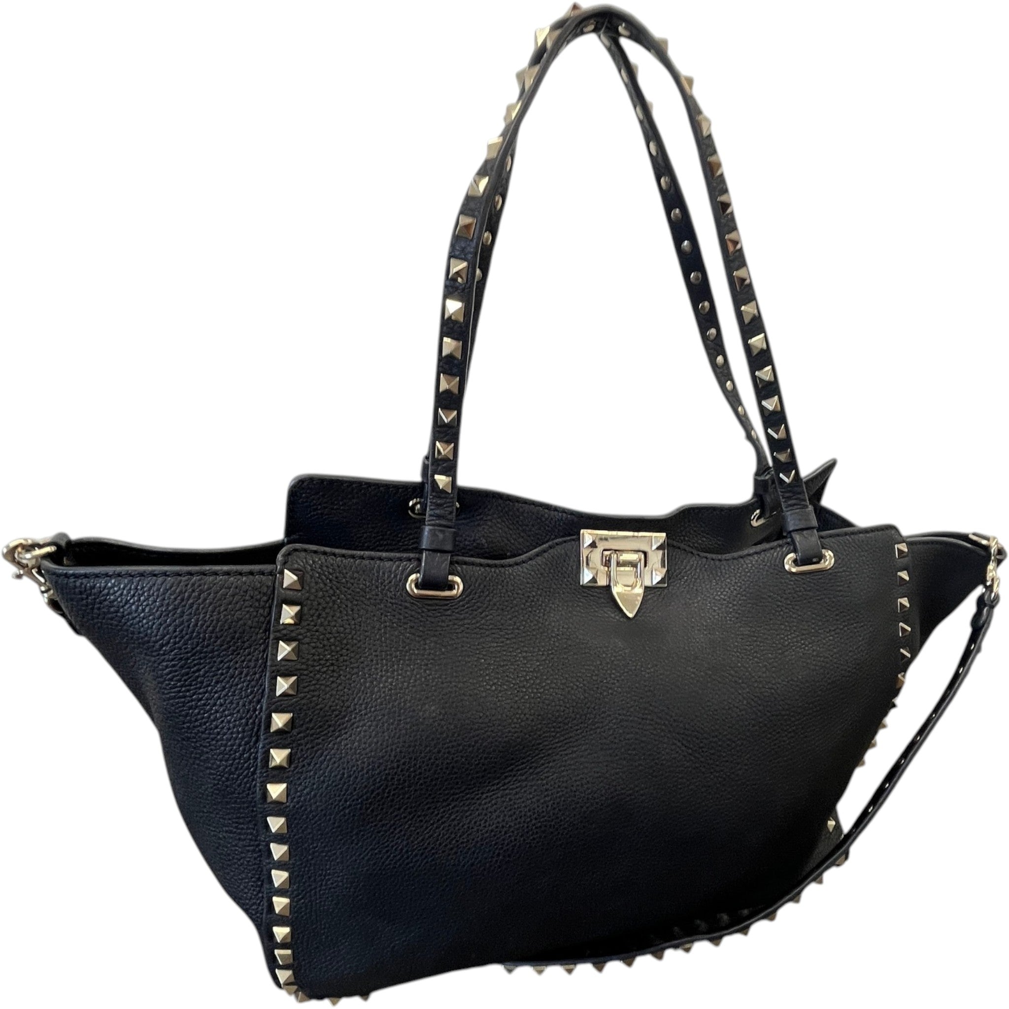 Women's Rockstud Medium Tote Bag Black