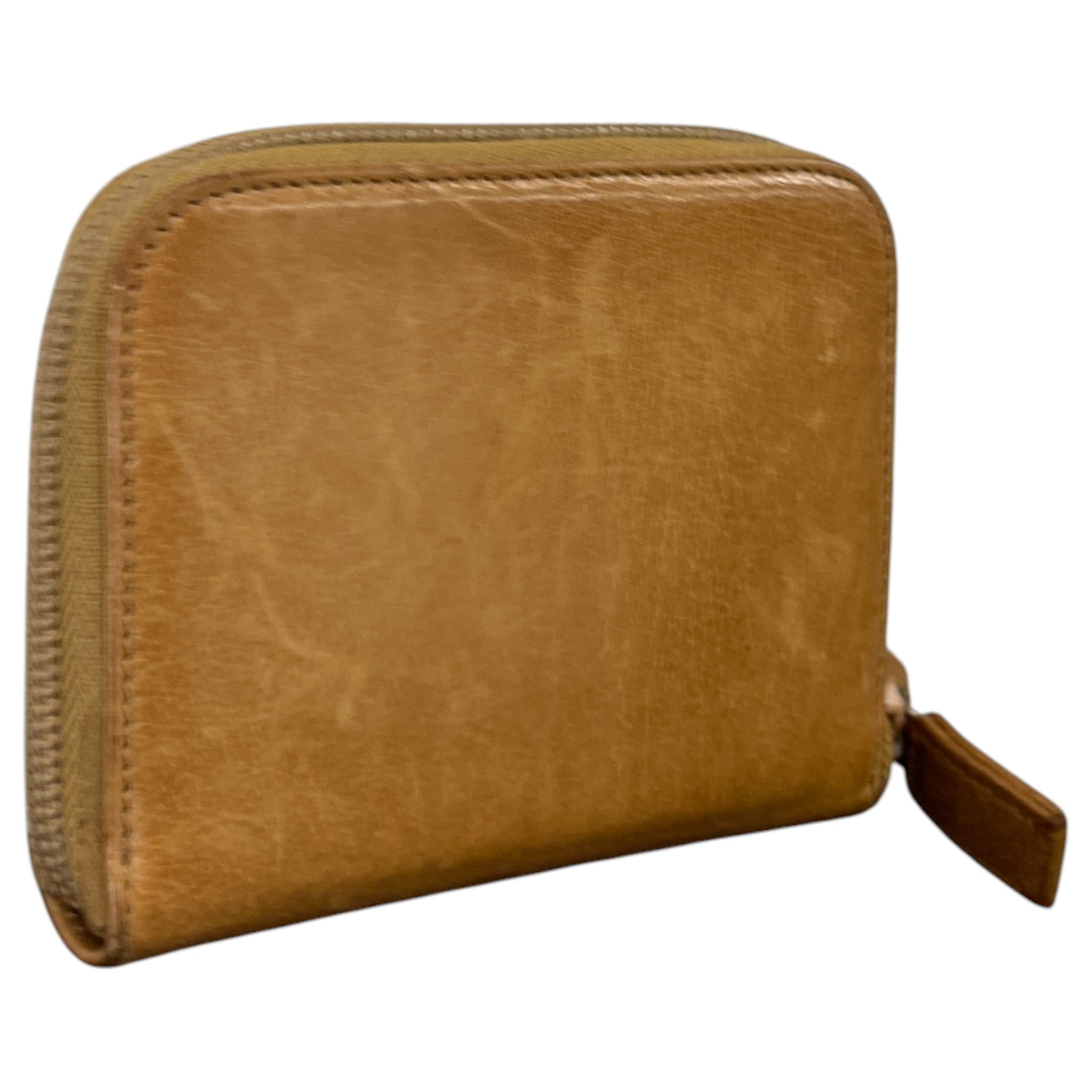 Women's Plaque Logo Zip-Around Purse Tan