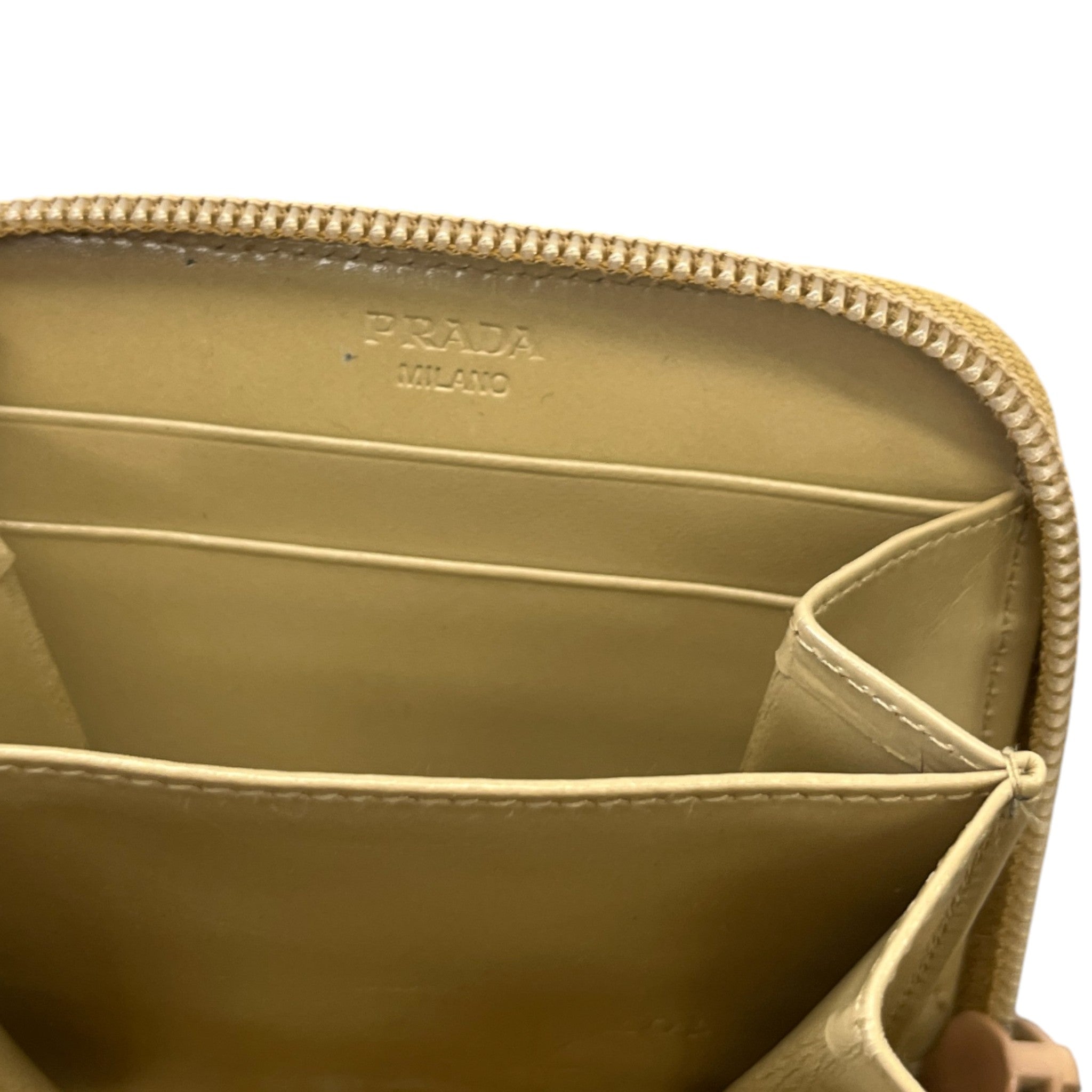 Women's Plaque Logo Zip-Around Purse Tan