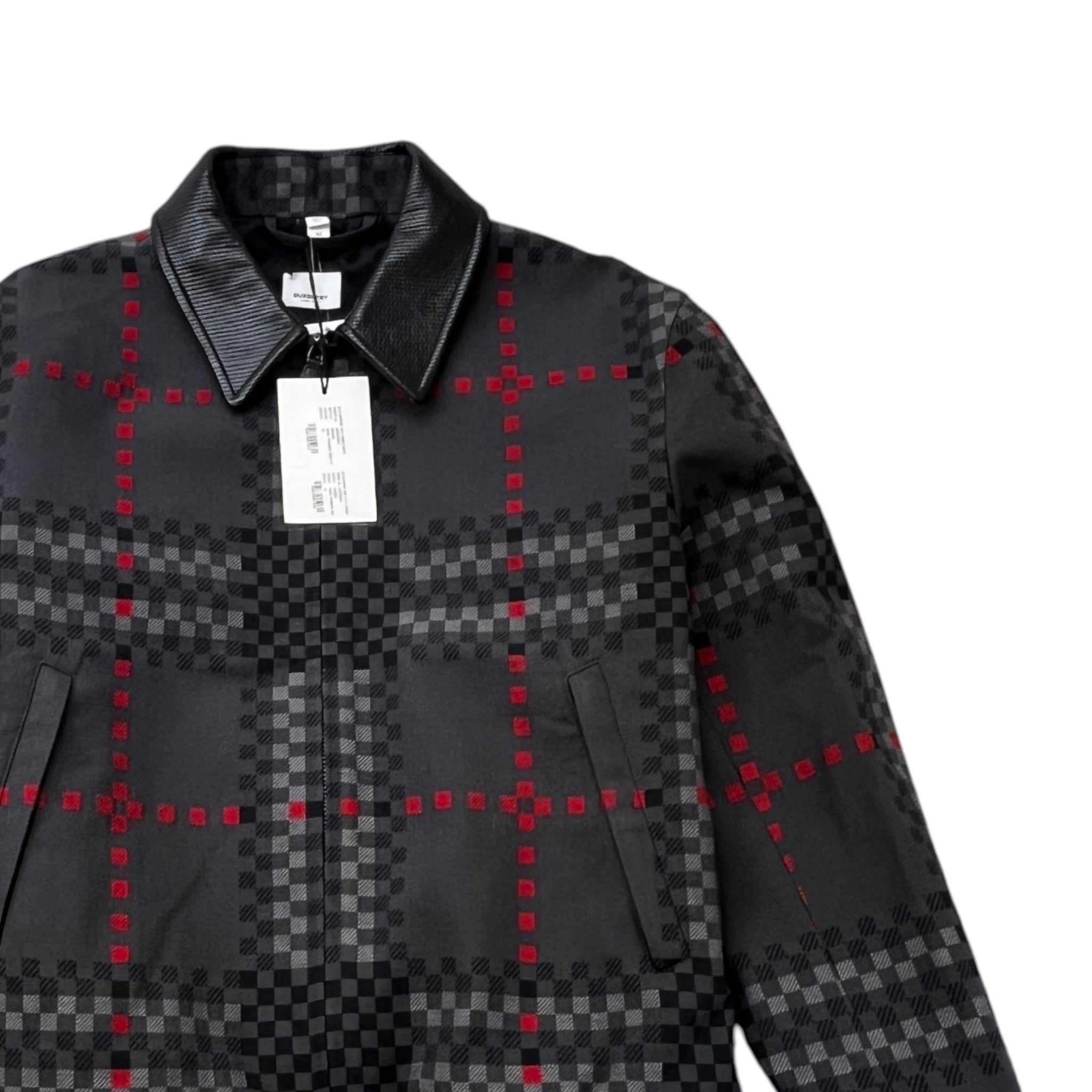 Men's Checkered Jacket Grey Size IT 52 / XL