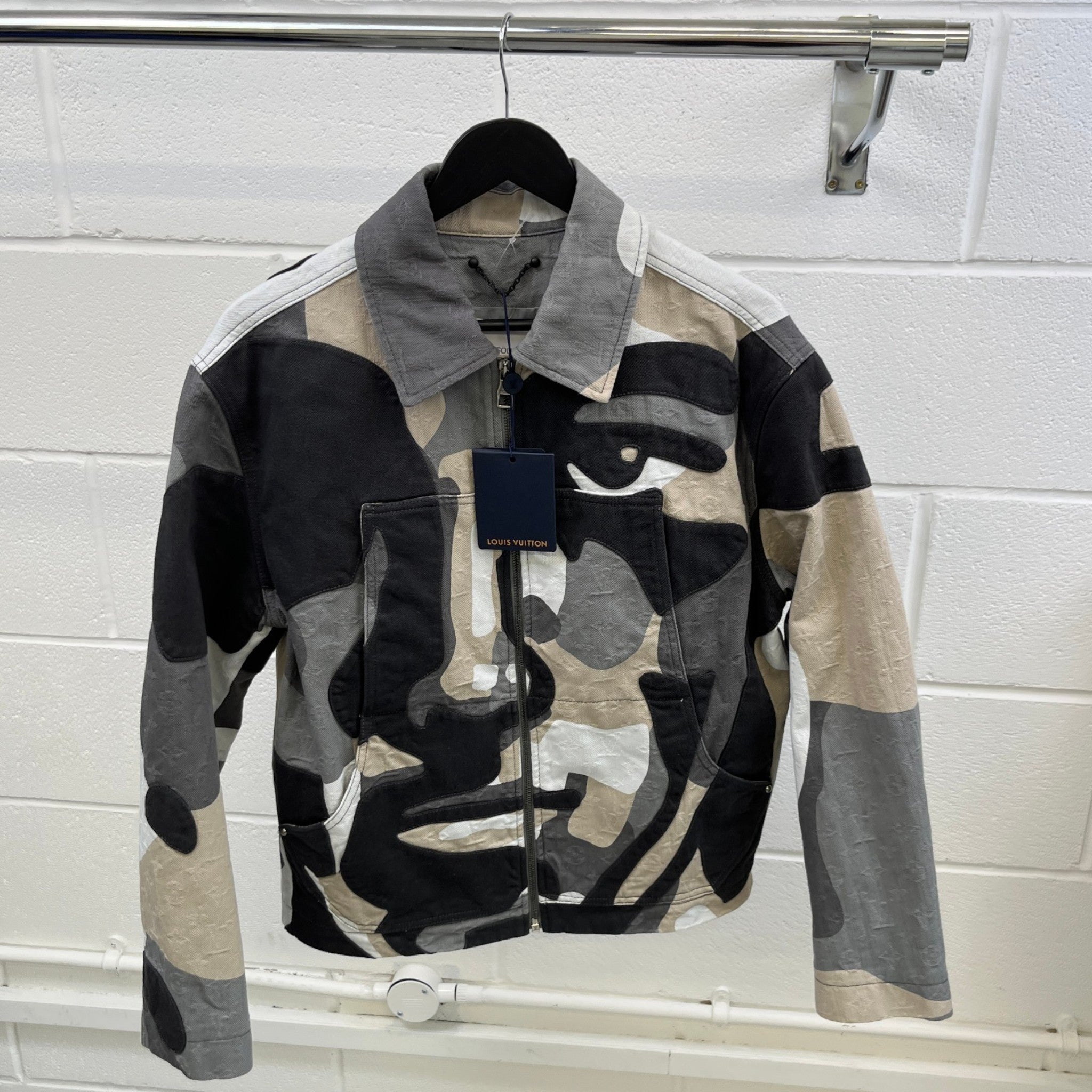 Men's Patchwork Portrait Jacket Grey Size IT 44 / XS