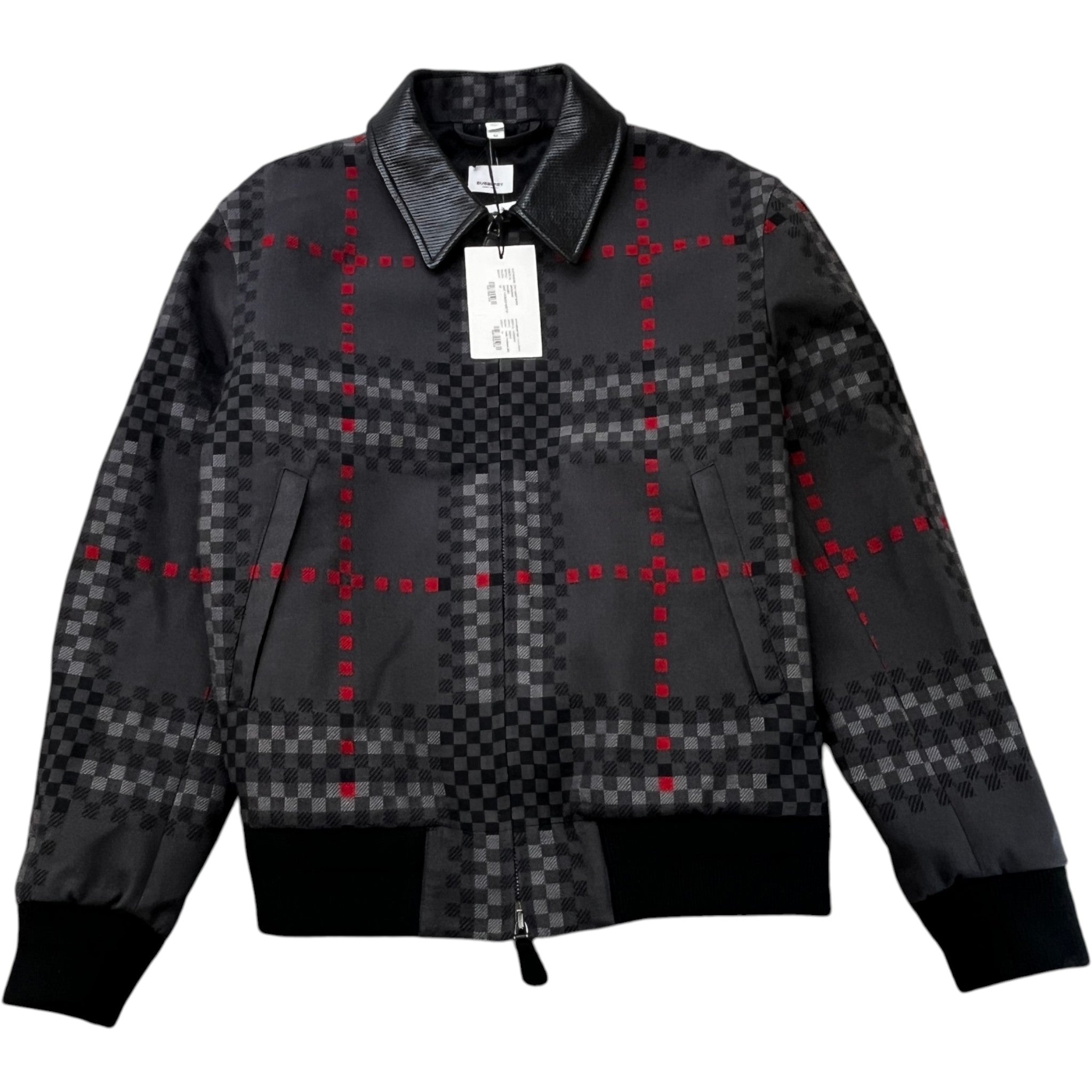 Men's Checkered Jacket Grey Size IT 52 / XL