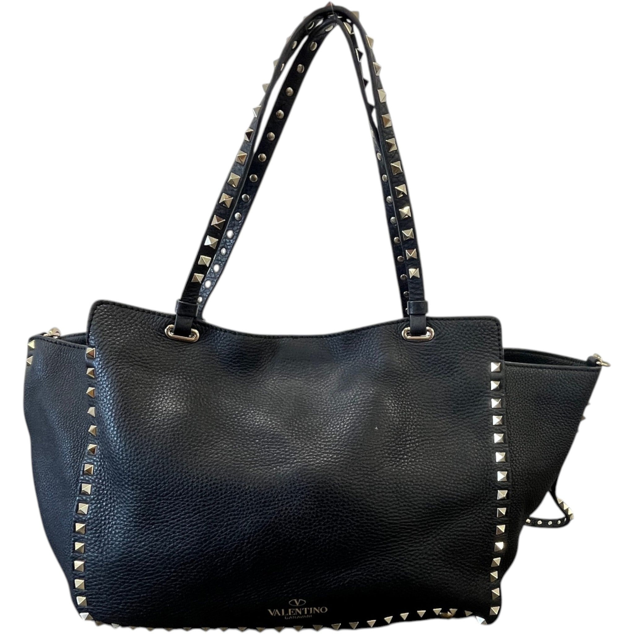 Women's Rockstud Medium Tote Bag Black