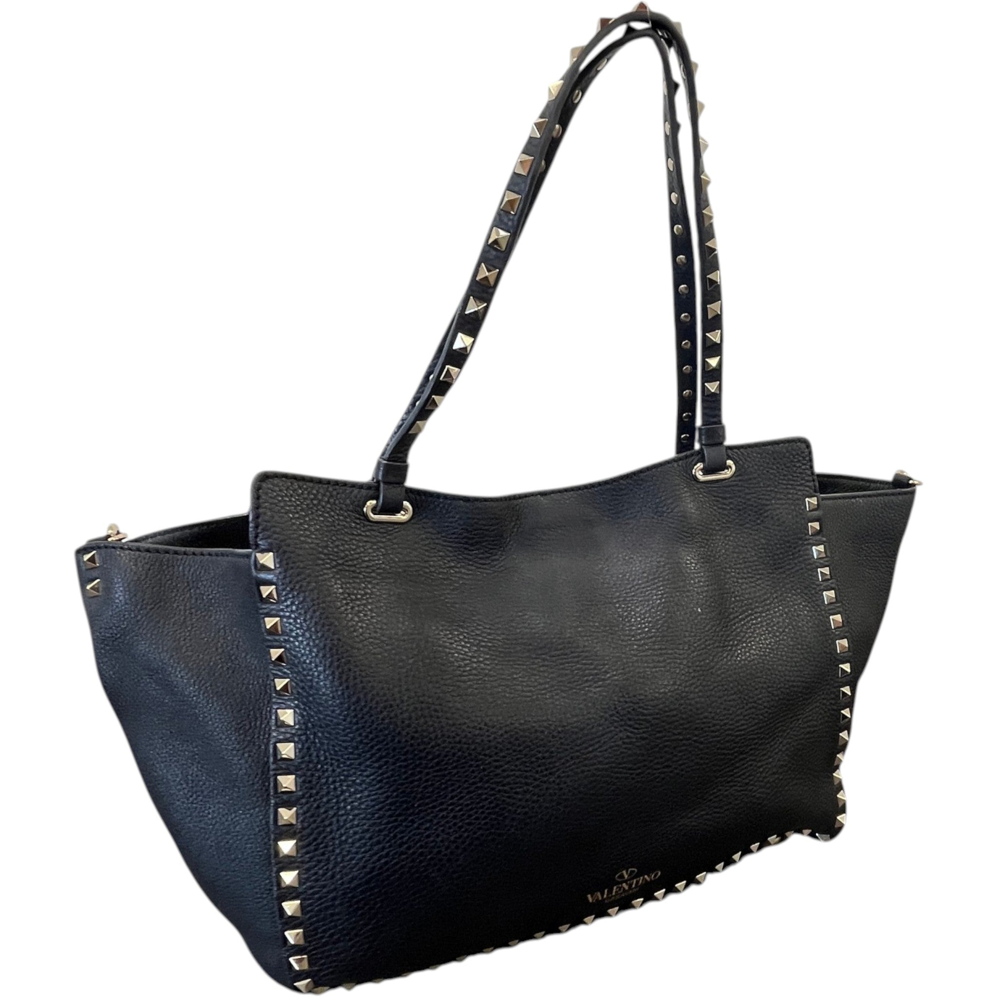 Women's Rockstud Medium Tote Bag Black