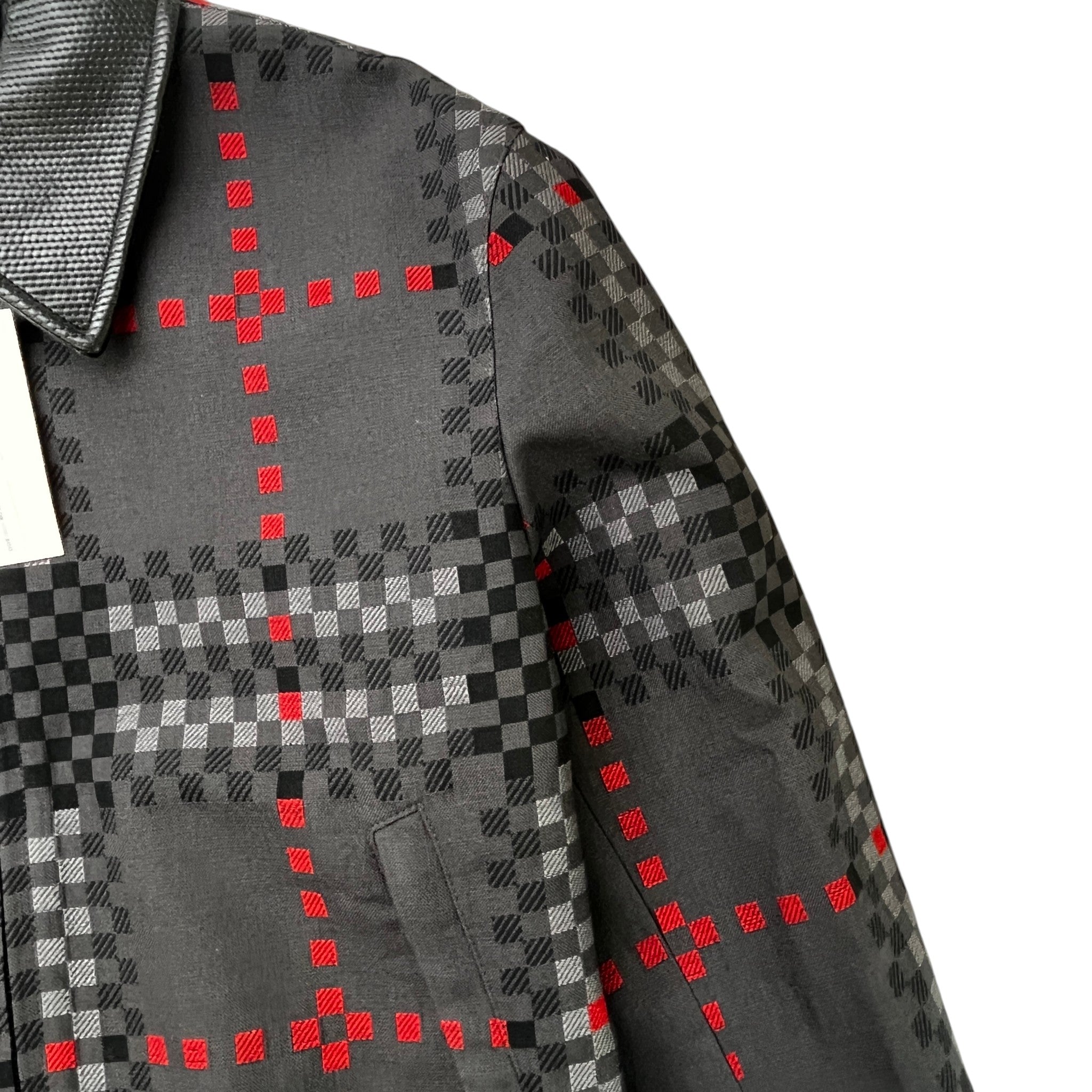 Men's Checkered Jacket Grey Size IT 52 / XL