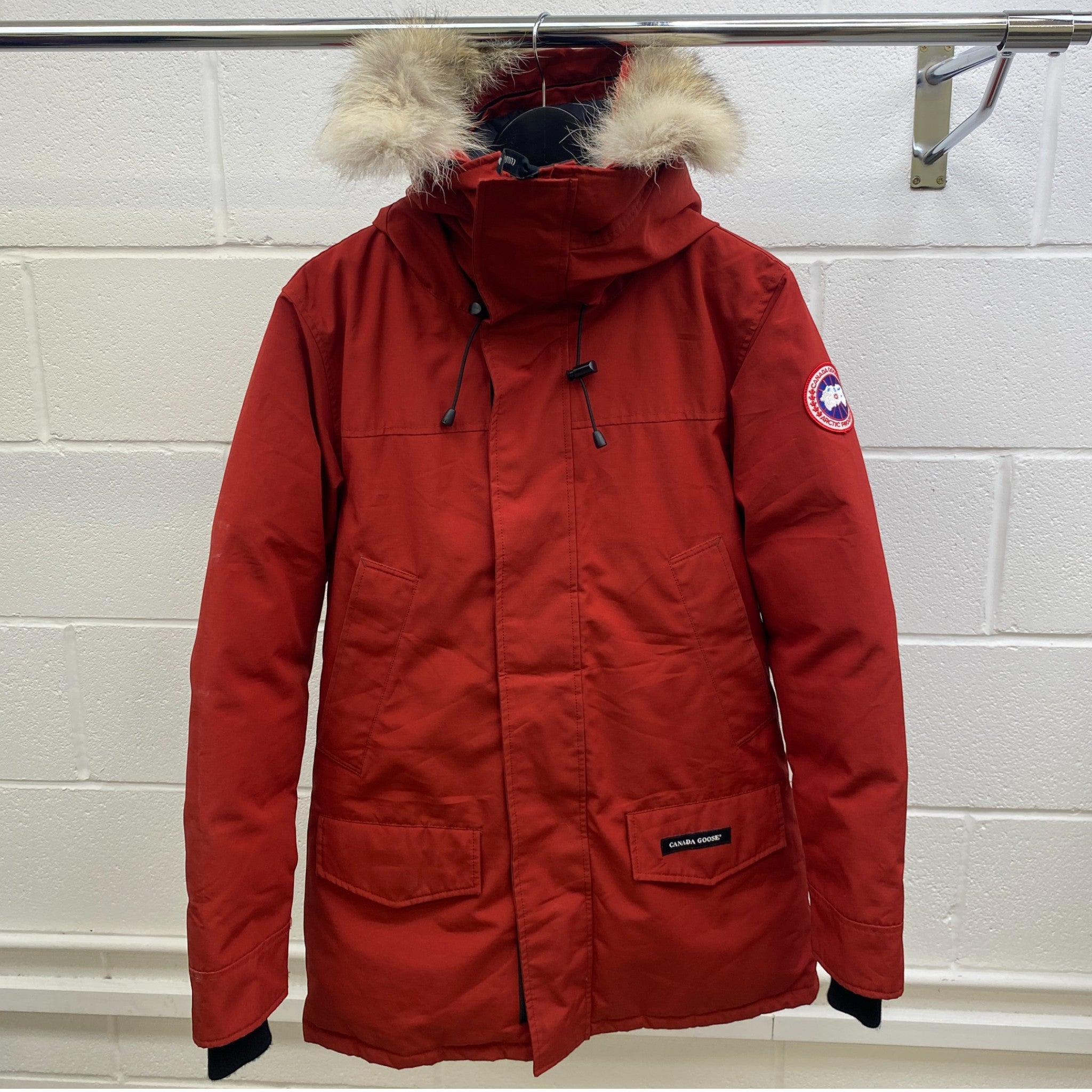 Men's Langford Parka Down Jacket Burnt Orange Size M