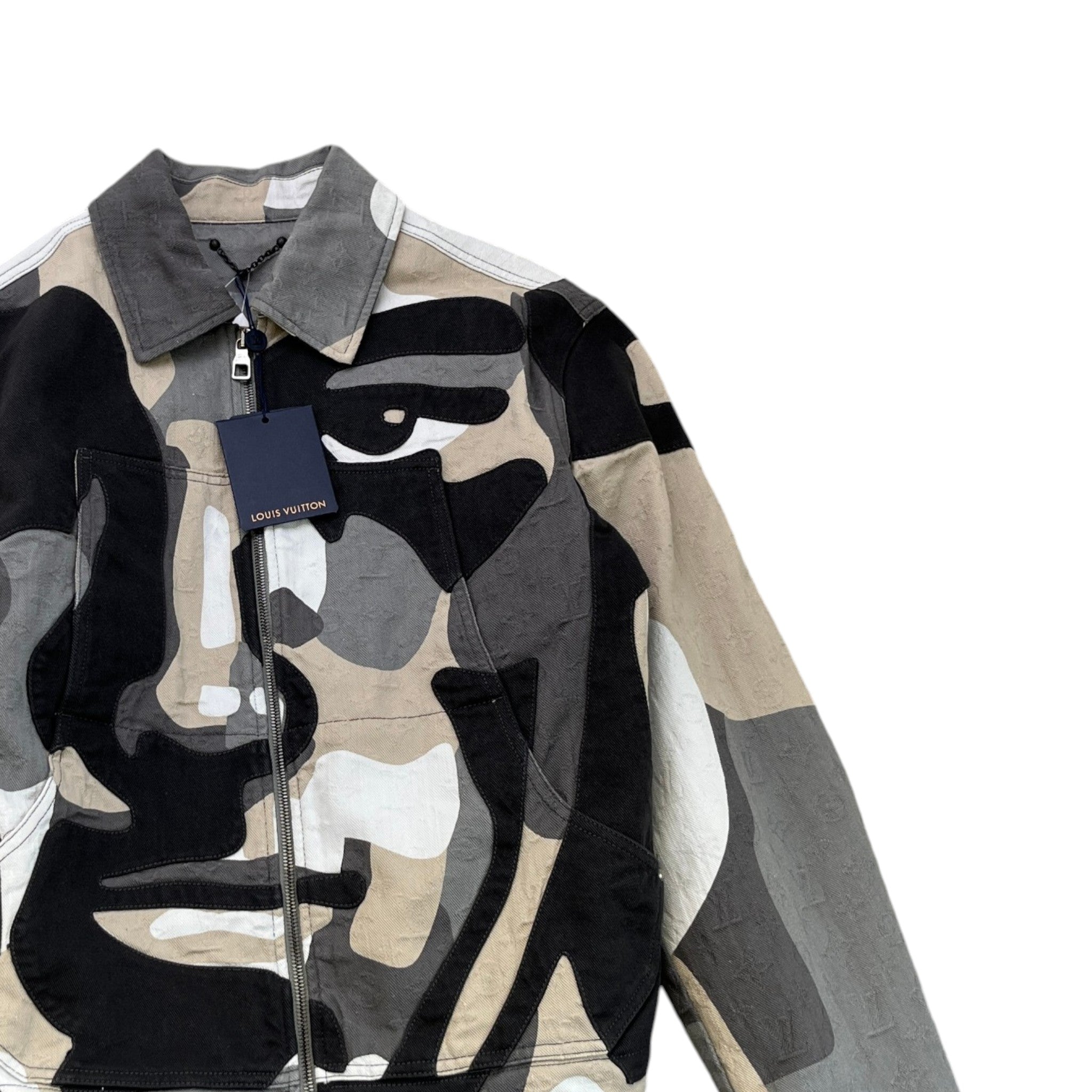 Men's Patchwork Portrait Jacket Grey Size IT 44 / XS