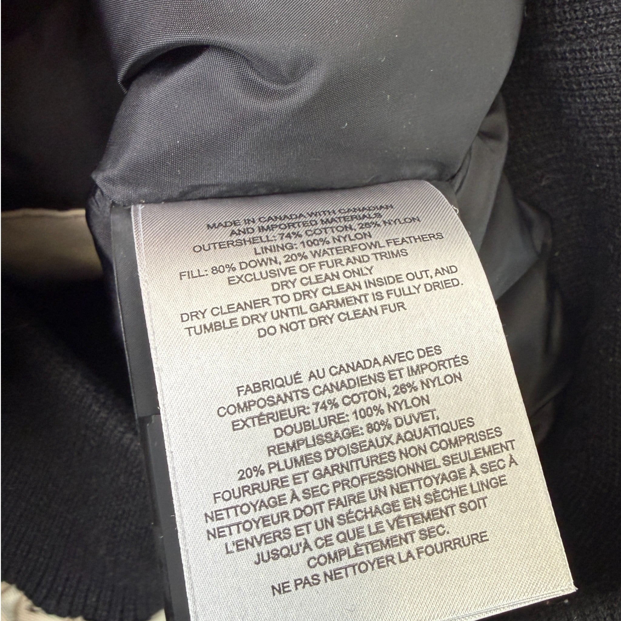 Men's Ballistic Shearling Trim Bomber Down Jacket Beige Size L