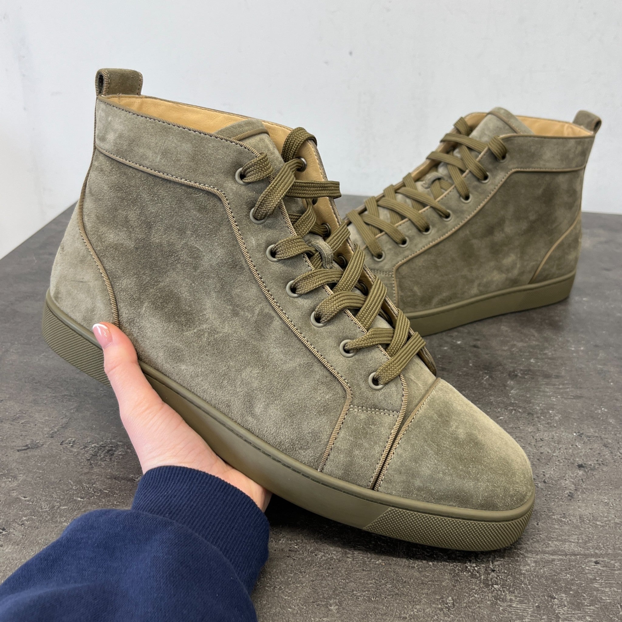 Men's Louis Orlato High Trainers Khaki Size EU 46 / UK 12