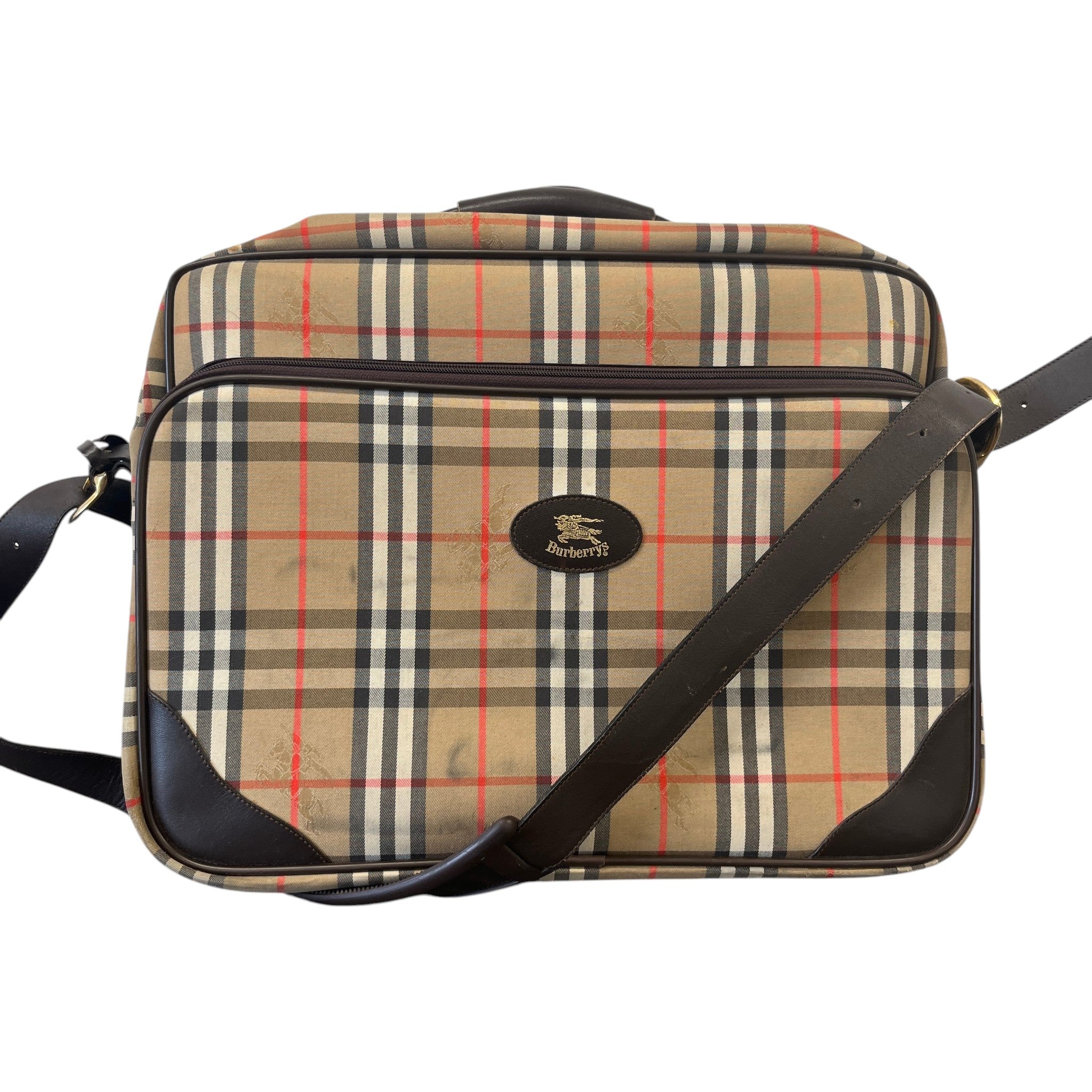 Women's Vintage Check Travel Bag Beige