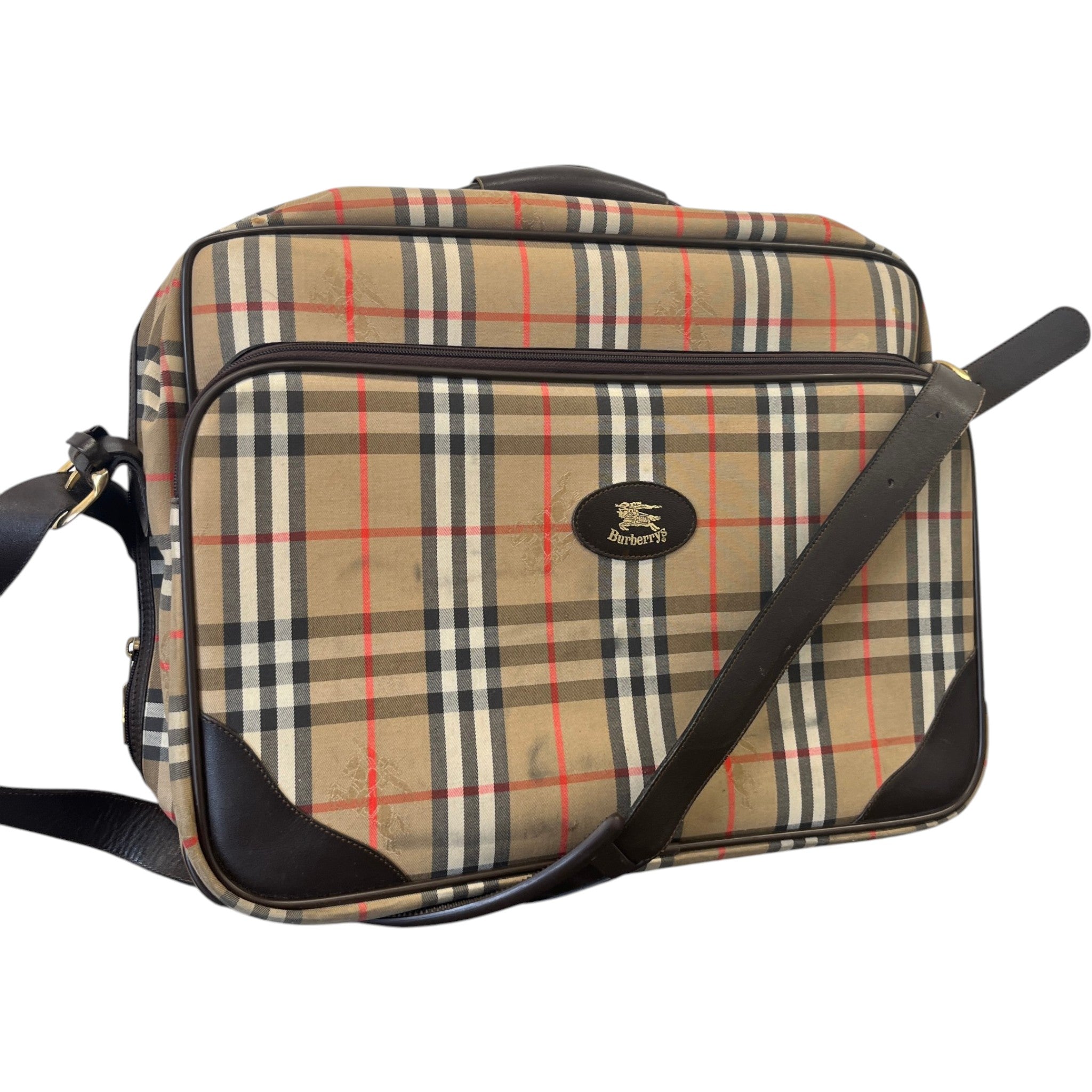 Women's Vintage Check Travel Bag Beige