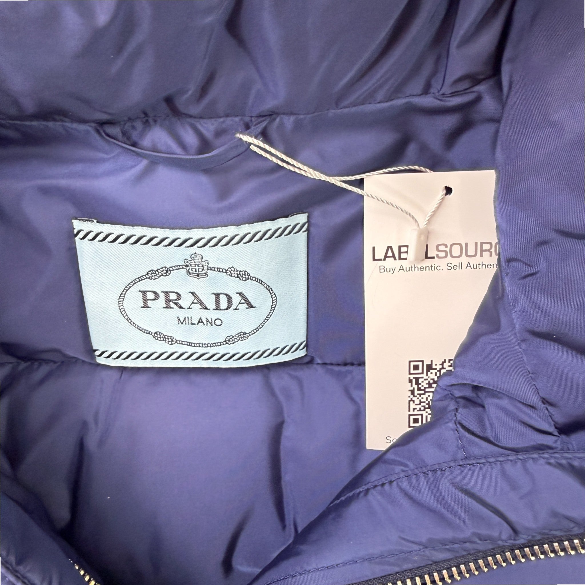Women's Plaque Logo Down Jacket Blue Size 44 / UK 12