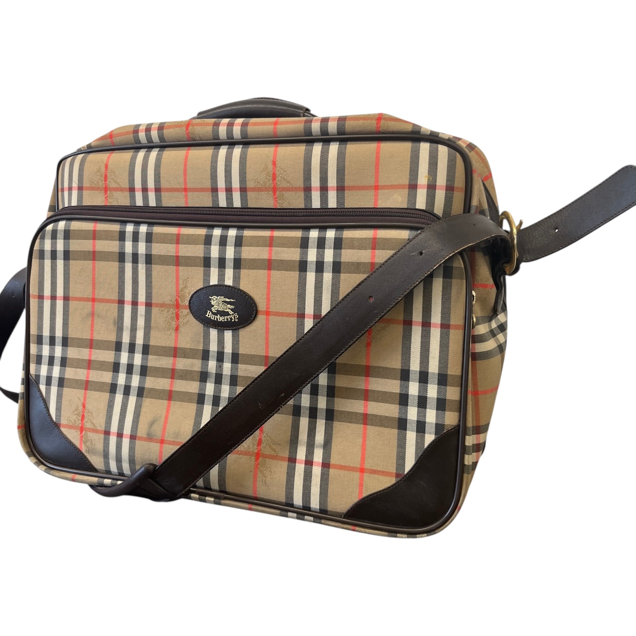 Women's Vintage Check Travel Bag Beige