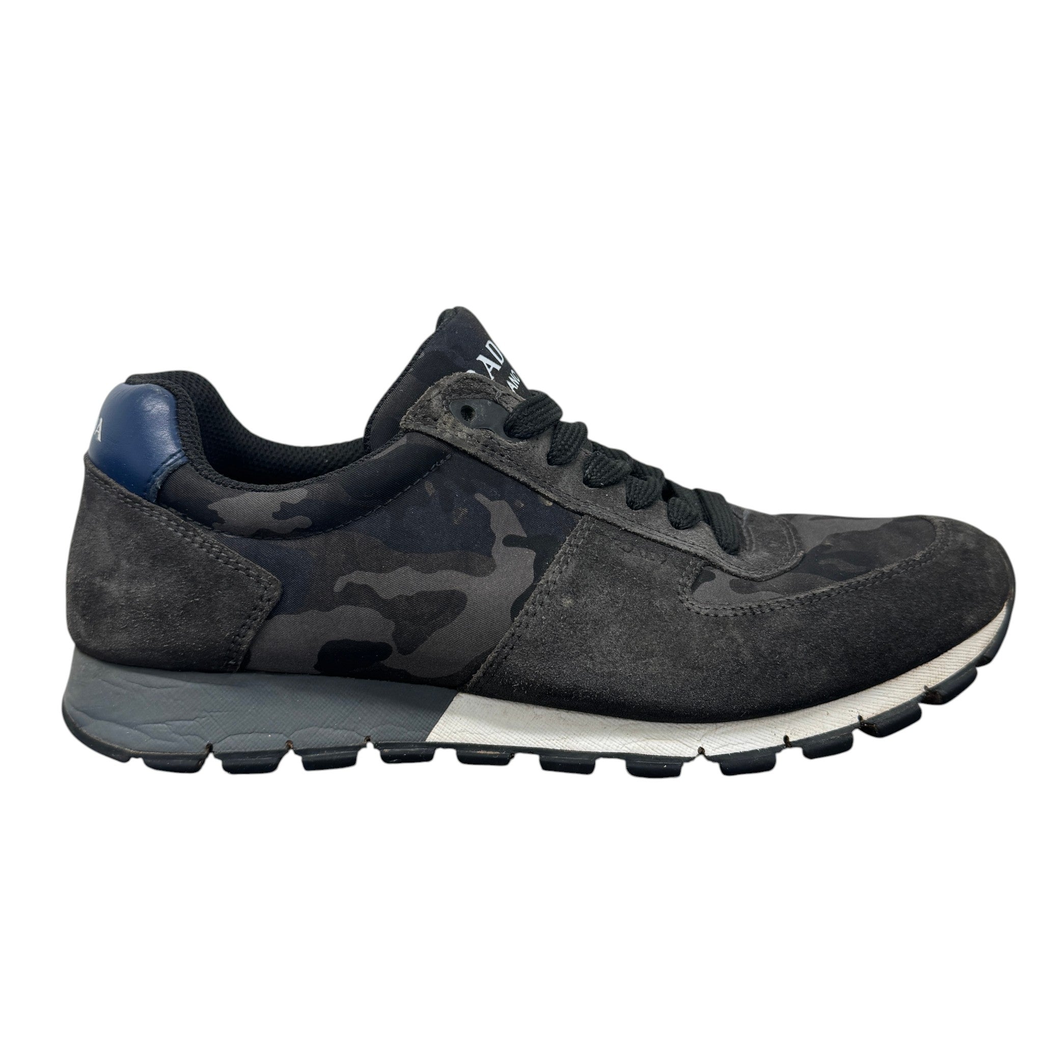 Men's Camoflague Logo Low Trainers Black Size EU 40.5 / UK 6.5