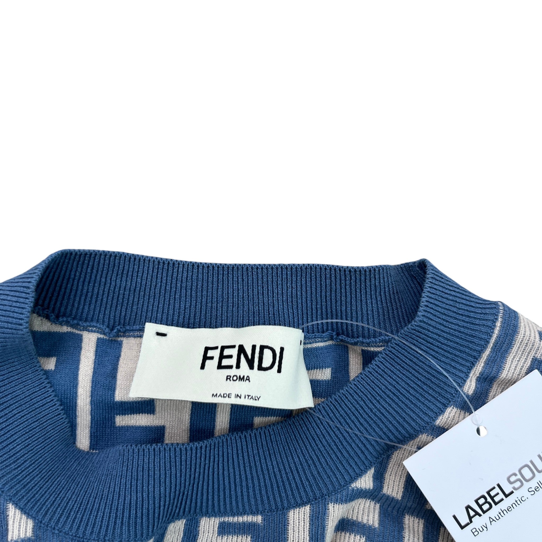 Women's Ff Jacquard Knit T-Shirt Blue Size S