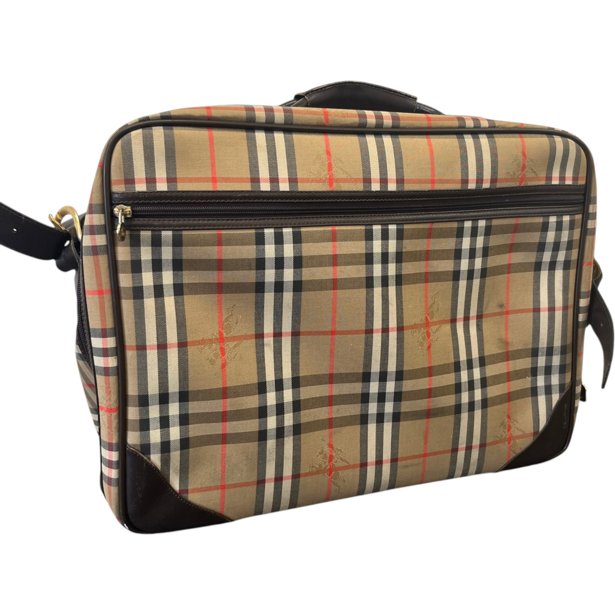 Women's Vintage Check Travel Bag Beige
