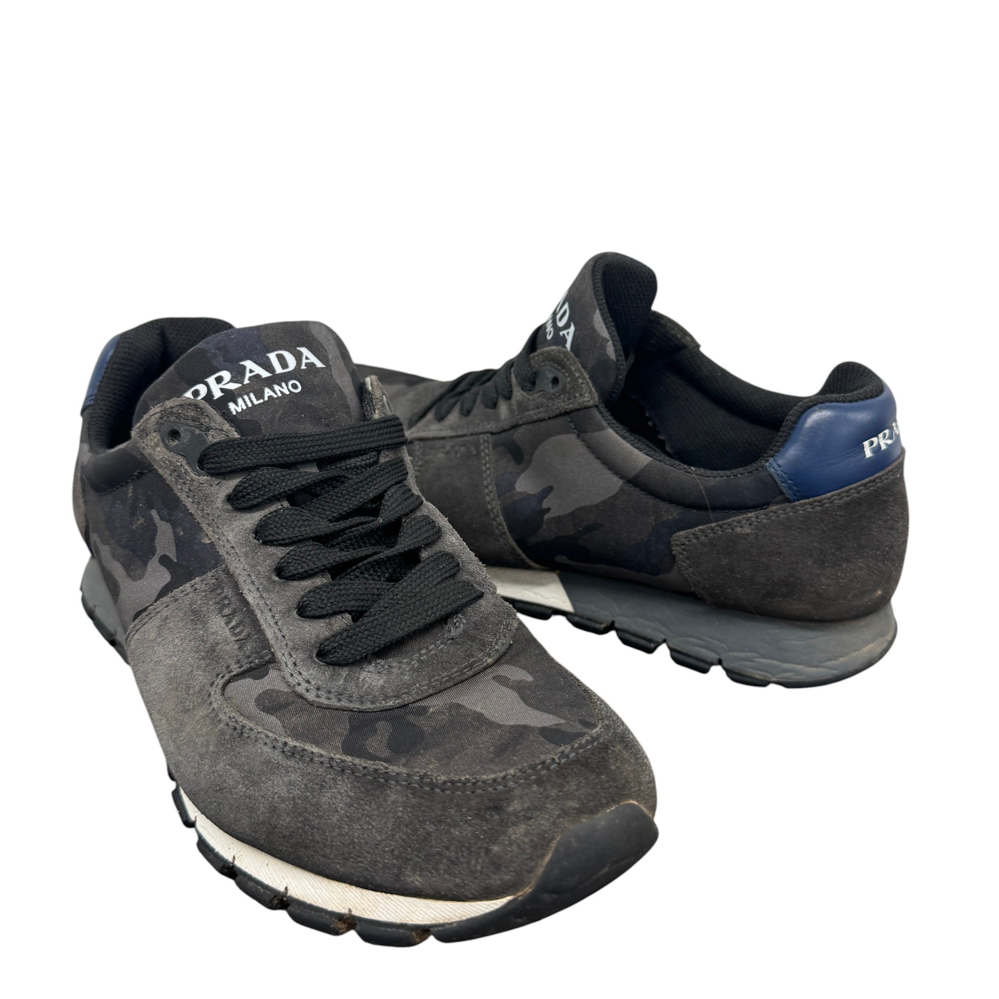 Men's Camoflague Logo Low Trainers Black Size EU 40.5 / UK 6.5