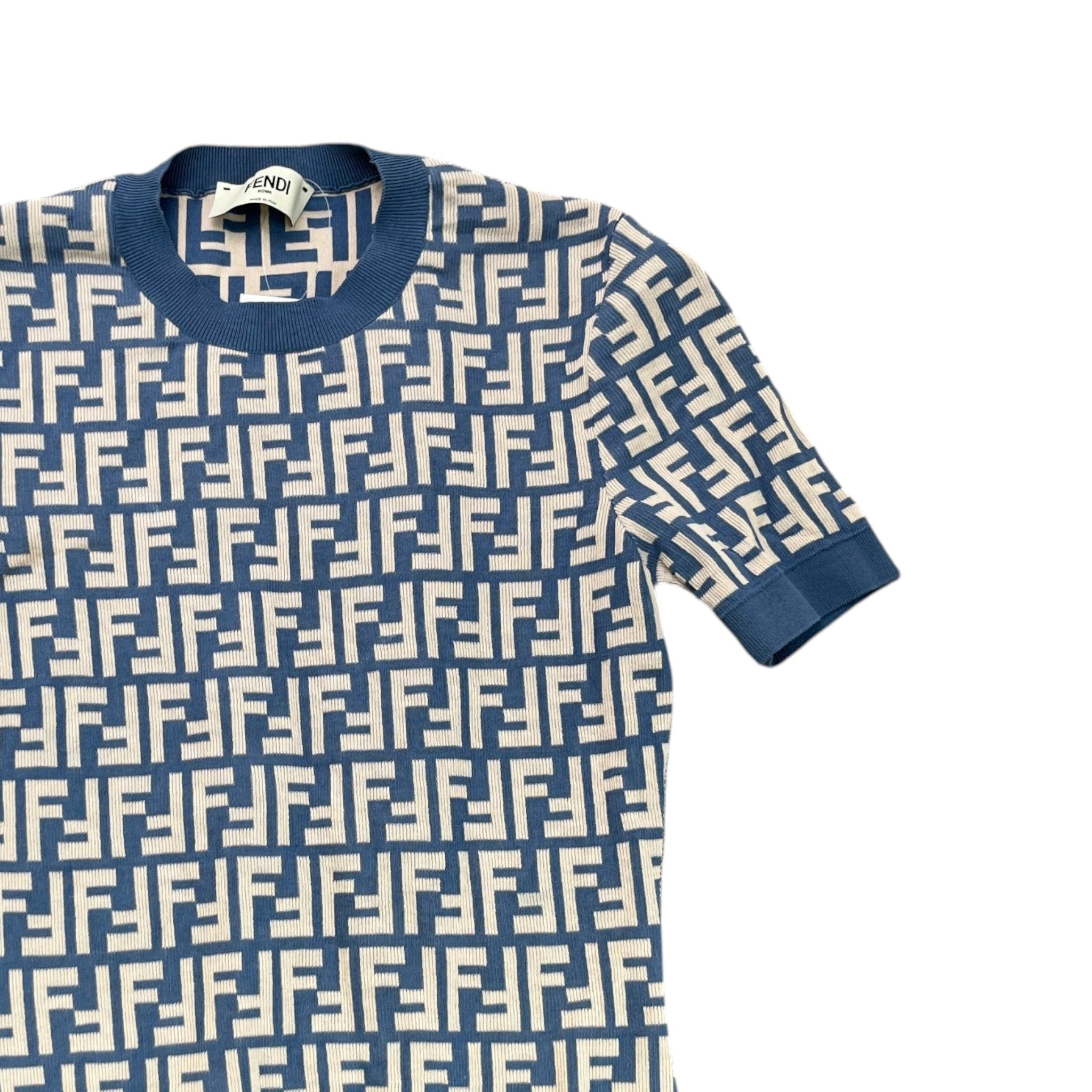 Women's Ff Jacquard Knit T-Shirt Blue Size S