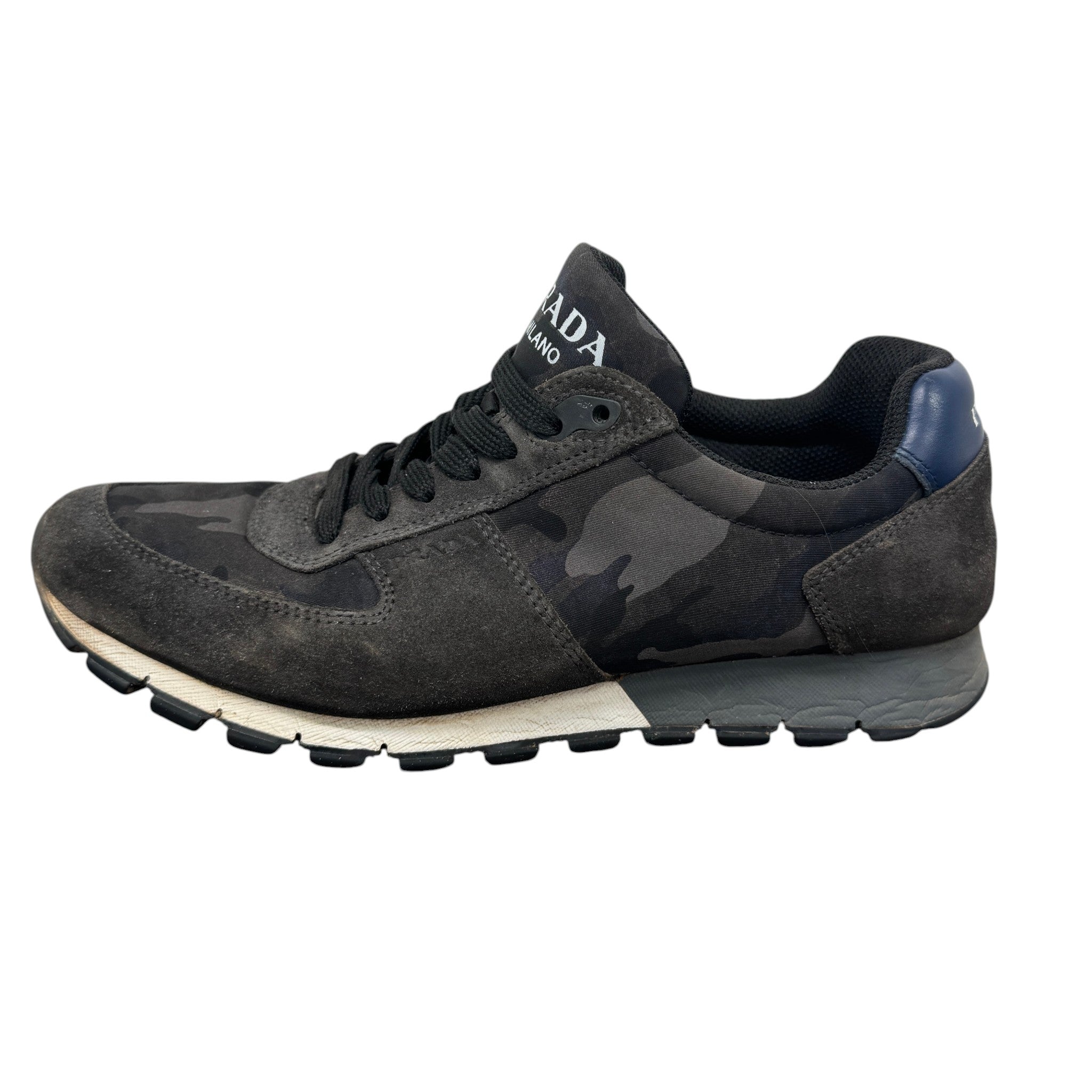 Men's Camoflague Logo Low Trainers Black Size EU 40.5 / UK 6.5