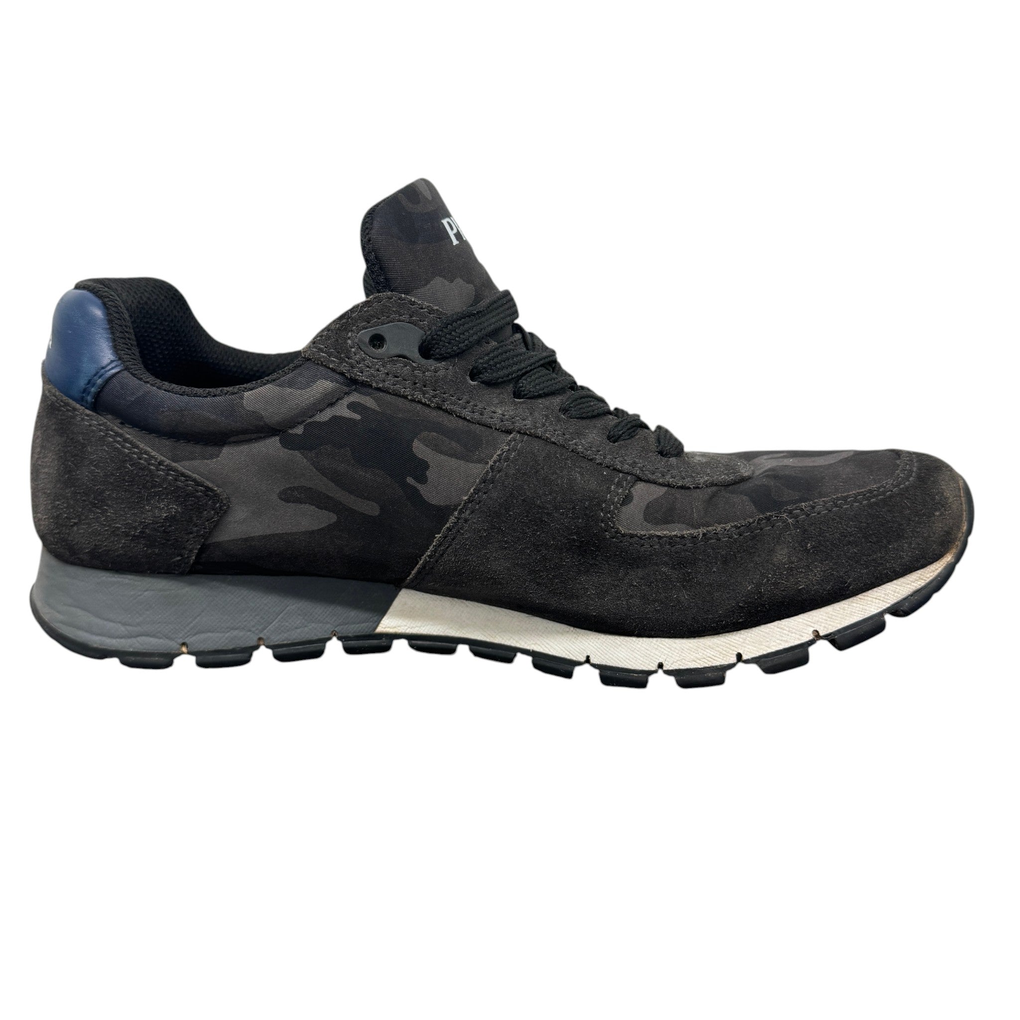 Men's Camoflague Logo Low Trainers Black Size EU 40.5 / UK 6.5