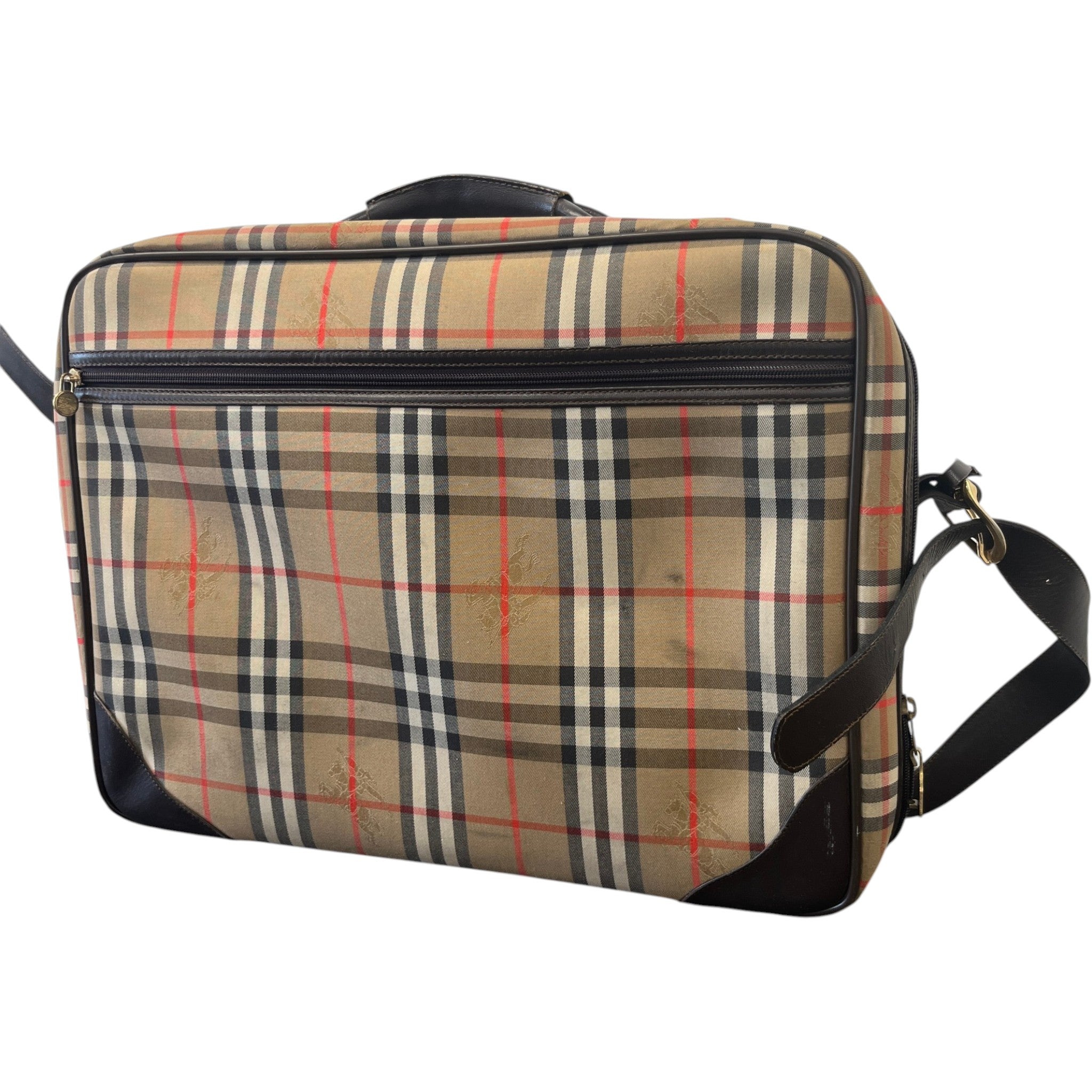Women's Vintage Check Travel Bag Beige