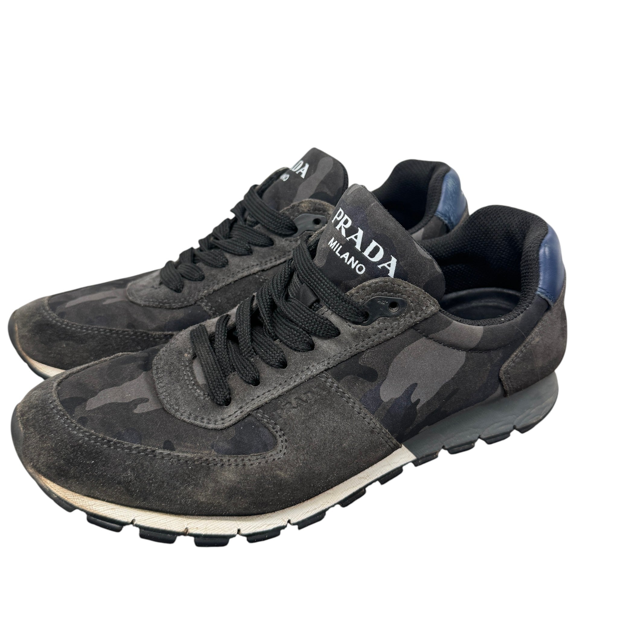Men's Camoflague Logo Low Trainers Black Size EU 40.5 / UK 6.5