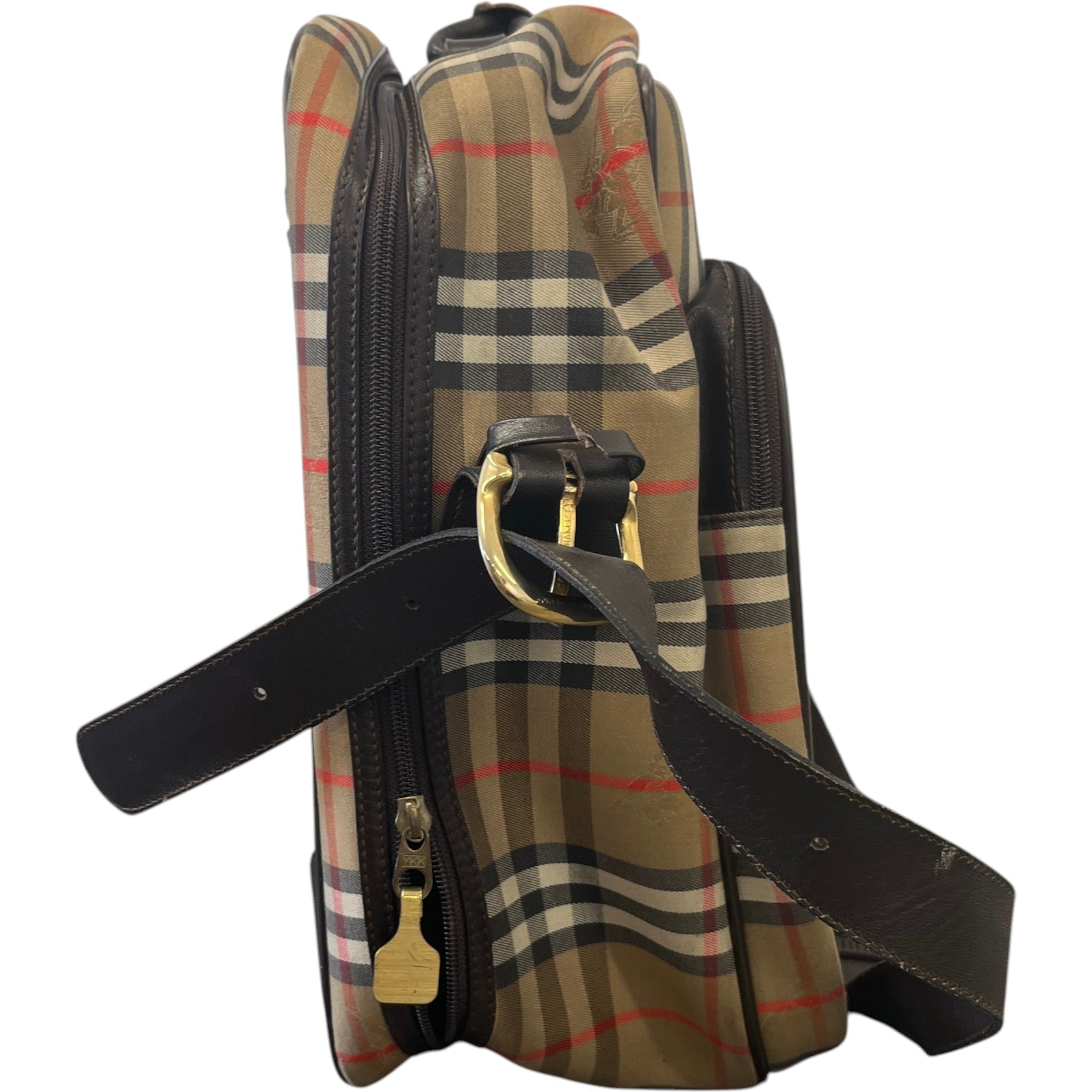 Women's Vintage Check Travel Bag Beige