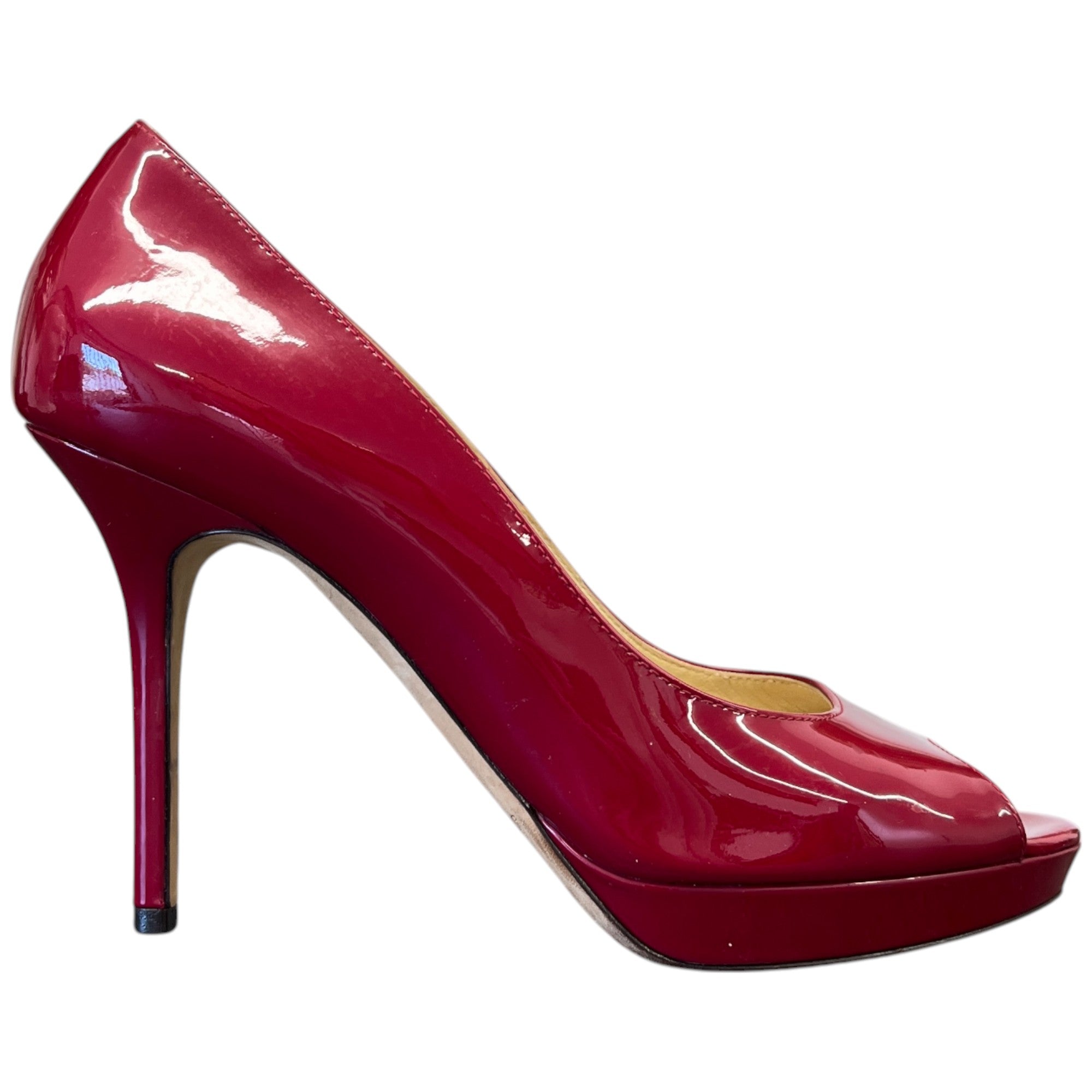 Women's Luna Open Toe Heels Burgundy Size EU 37.5 / UK 4.5