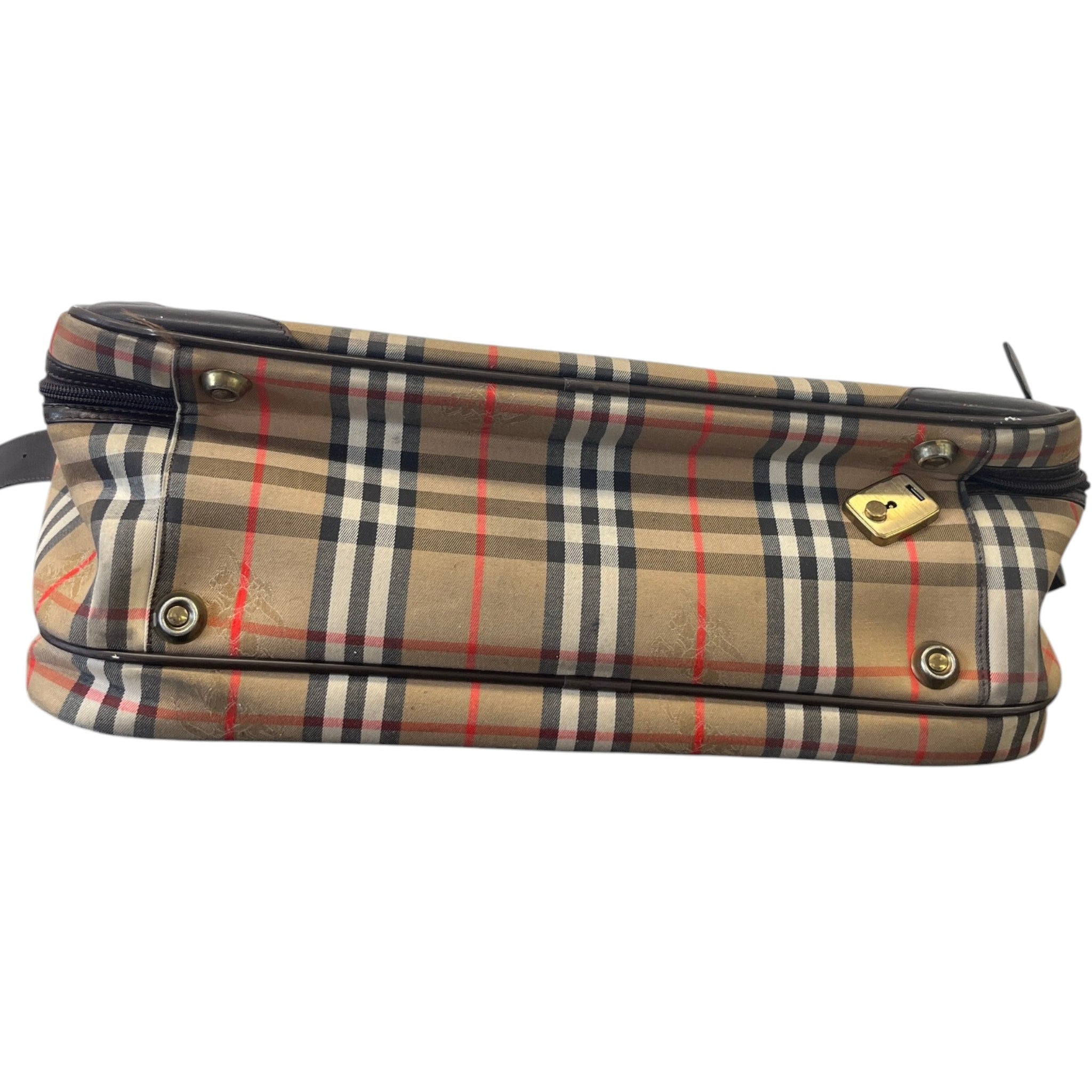 Women's Vintage Check Travel Bag Beige