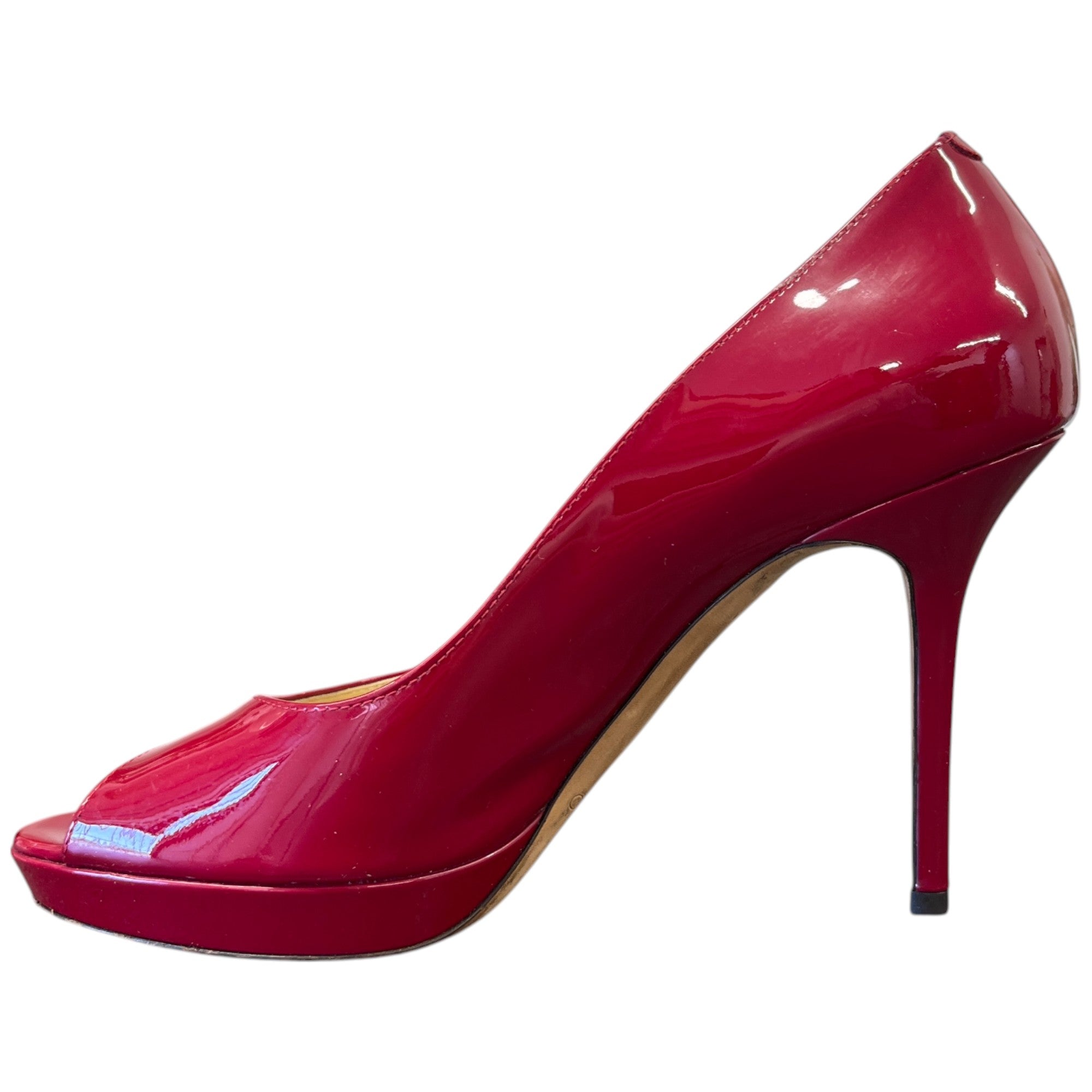 Women's Luna Open Toe Heels Burgundy Size EU 37.5 / UK 4.5