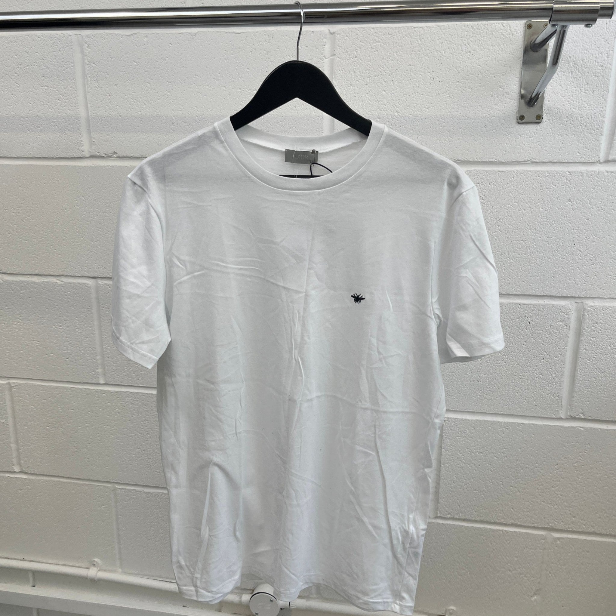 Men's Embroidered Bee T-Shirt White Size M