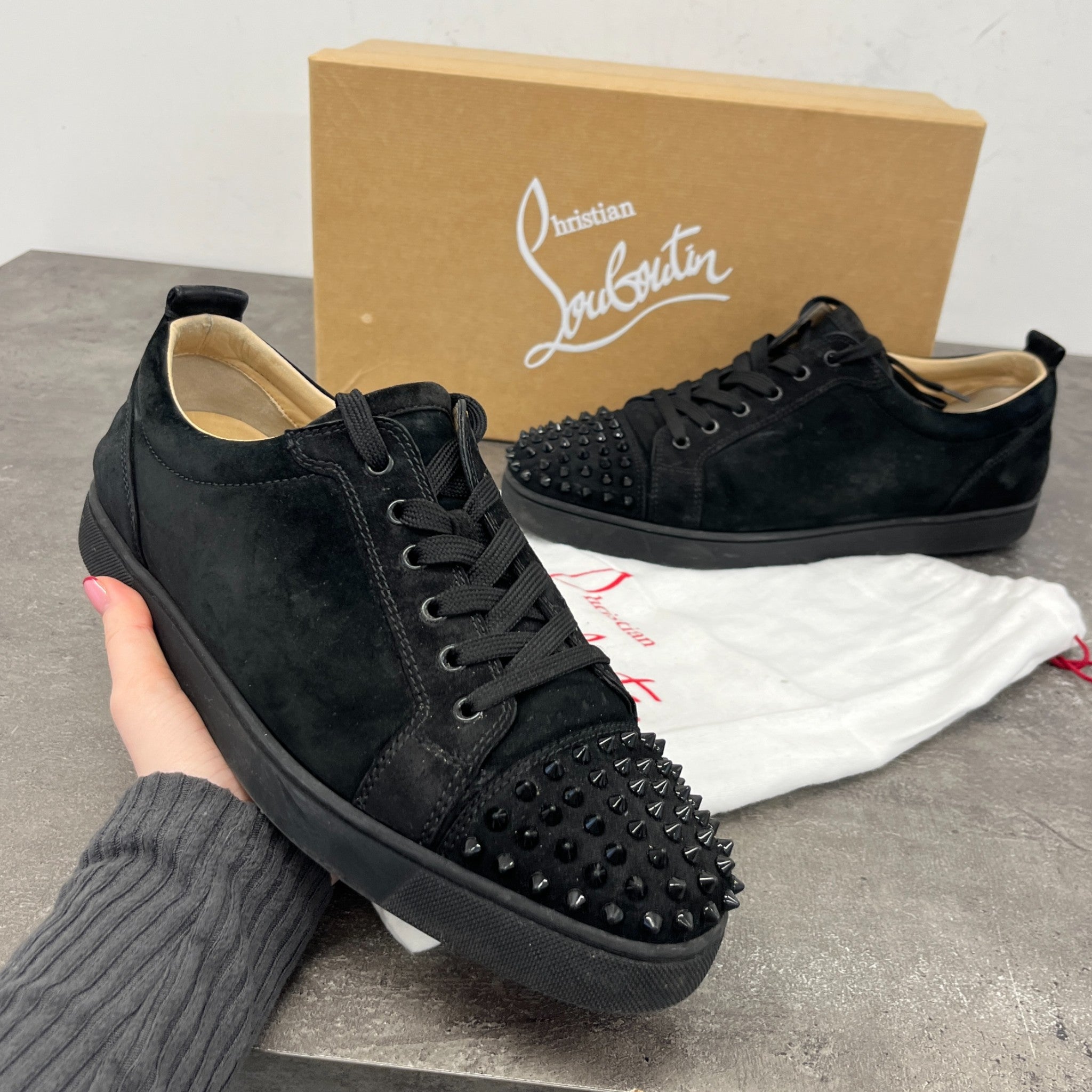Men's Junior Spikes Low Trainers Black Size EU 45 / UK 11