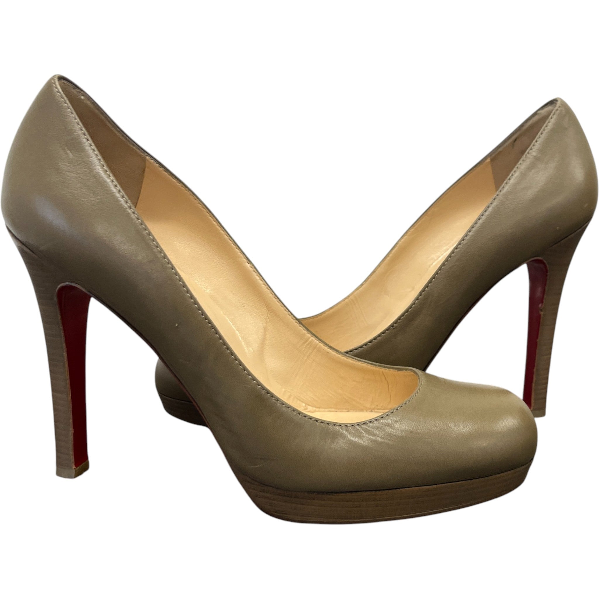 Women's Simple Pumps Heels Khaki Size EU 40.5 / 7.5