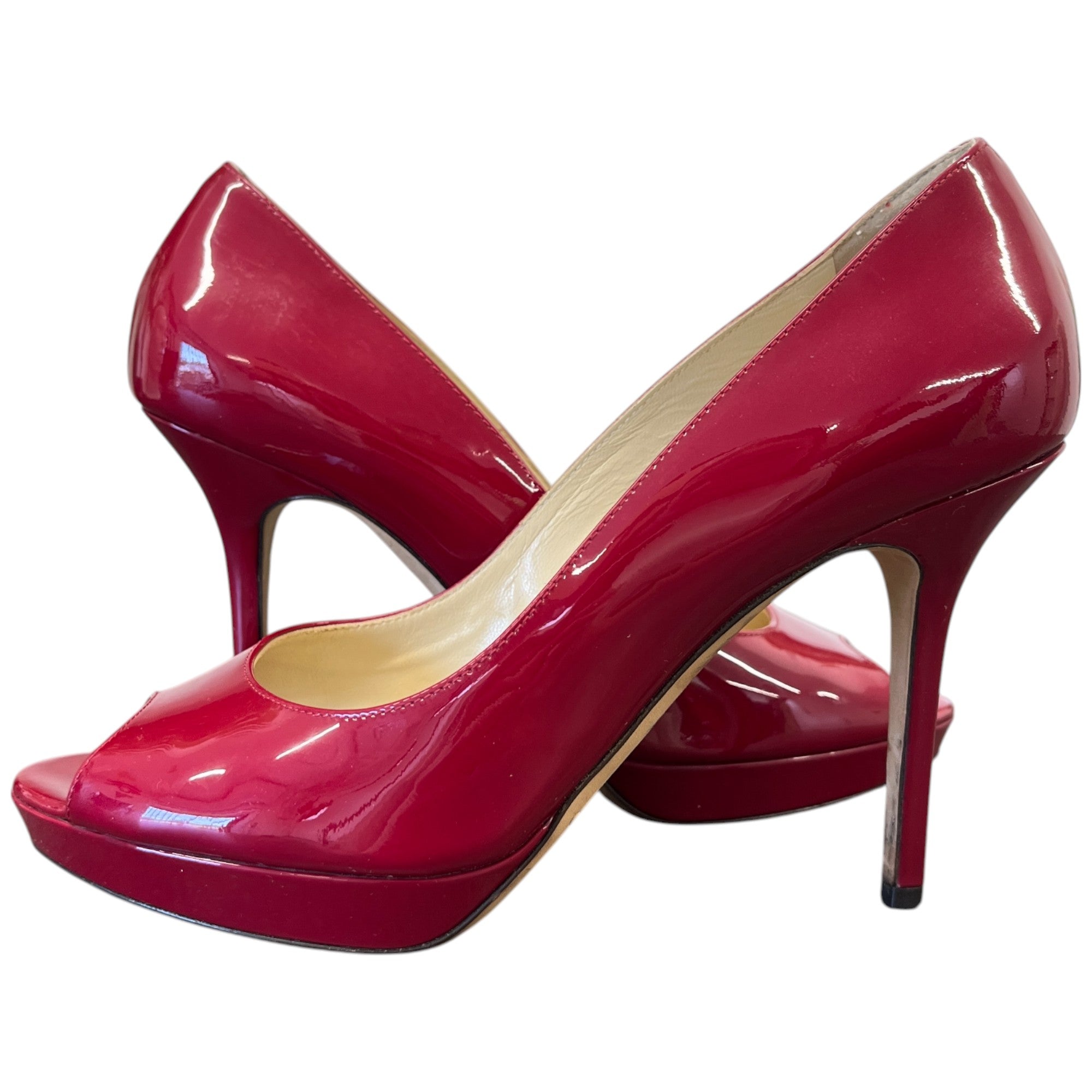 Women's Luna Open Toe Heels Burgundy Size EU 37.5 / UK 4.5