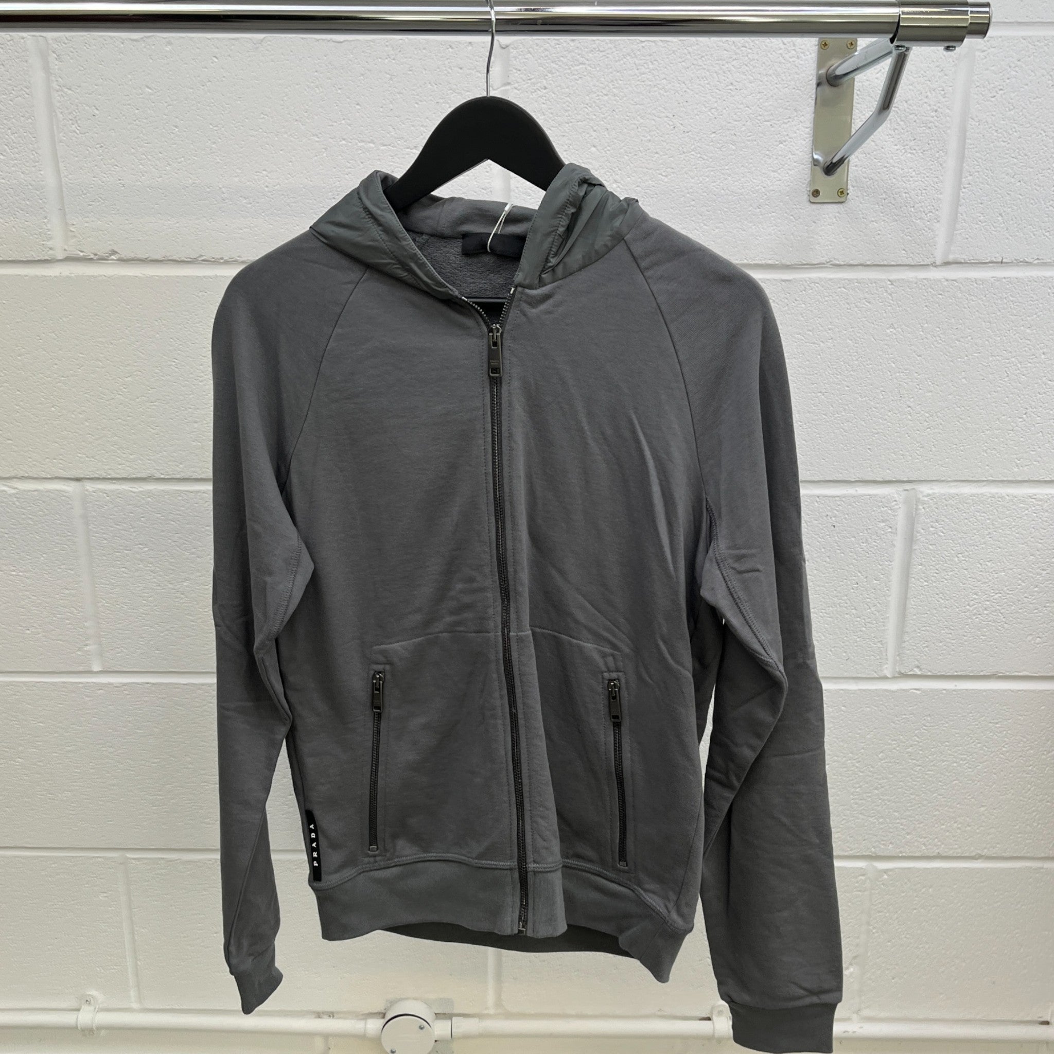 Men's Plaque Logo Hoodie Grey Size S