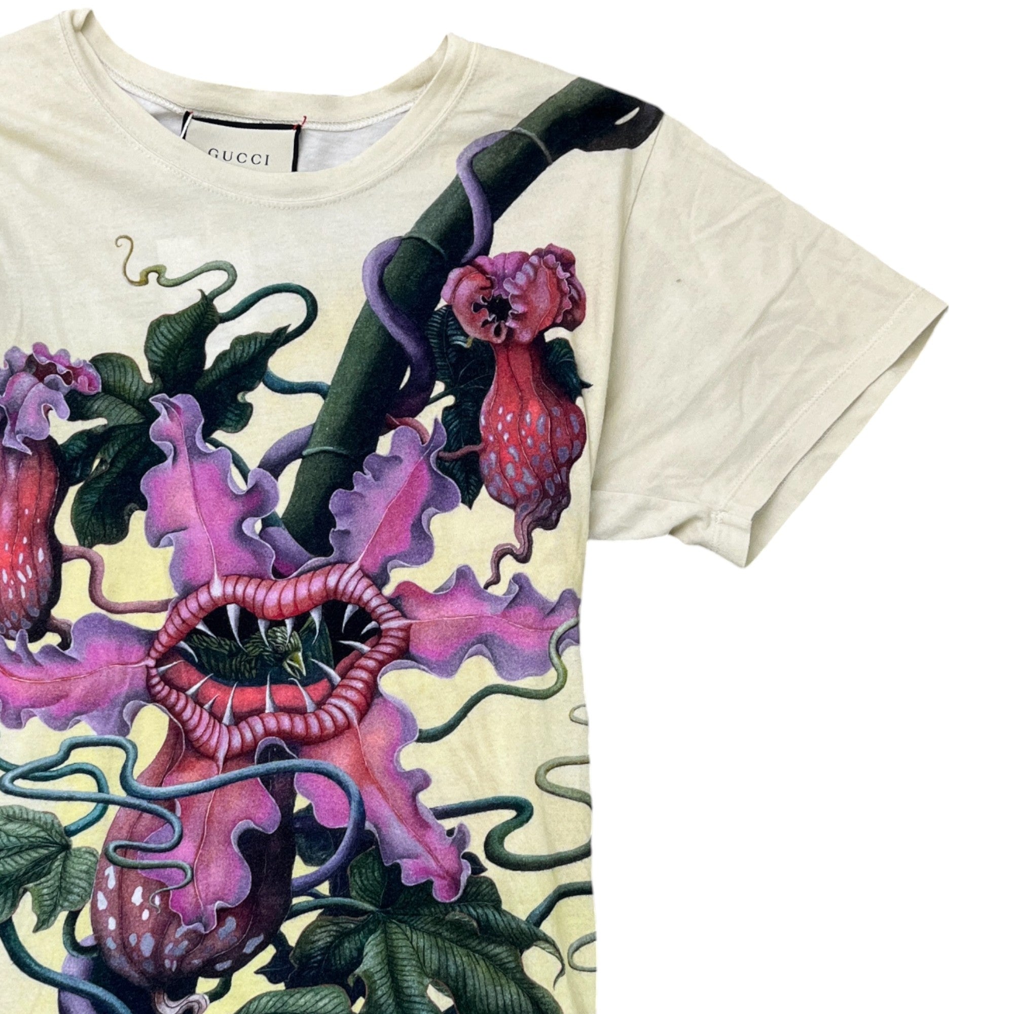 Men's Animal Print Graphic T-Shirt Cream Size S