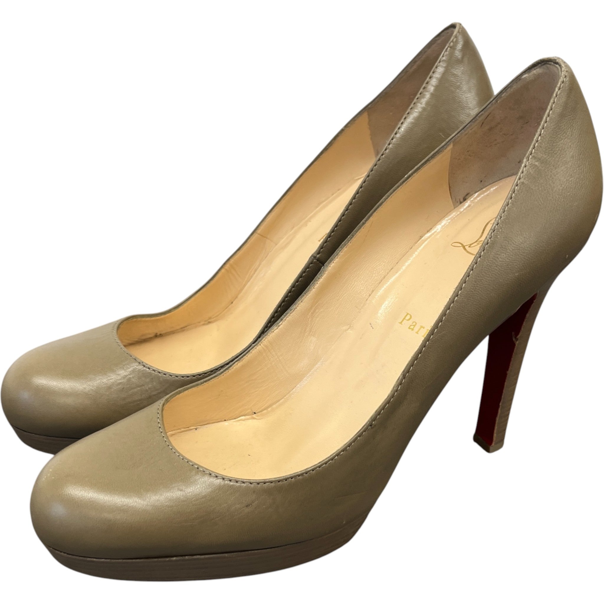Women's Simple Pumps Heels Khaki Size EU 40.5 / 7.5