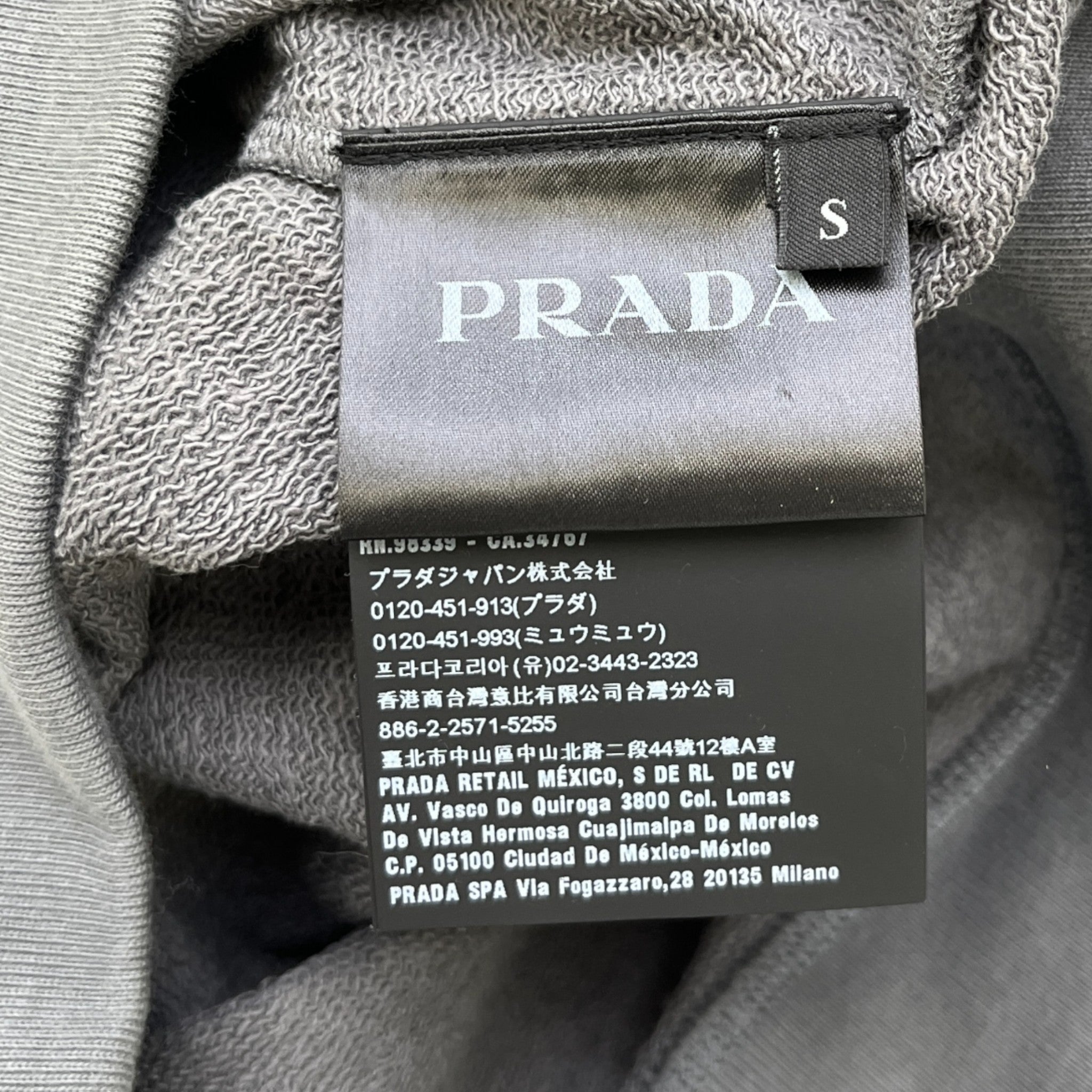 Men's Plaque Logo Hoodie Grey Size S