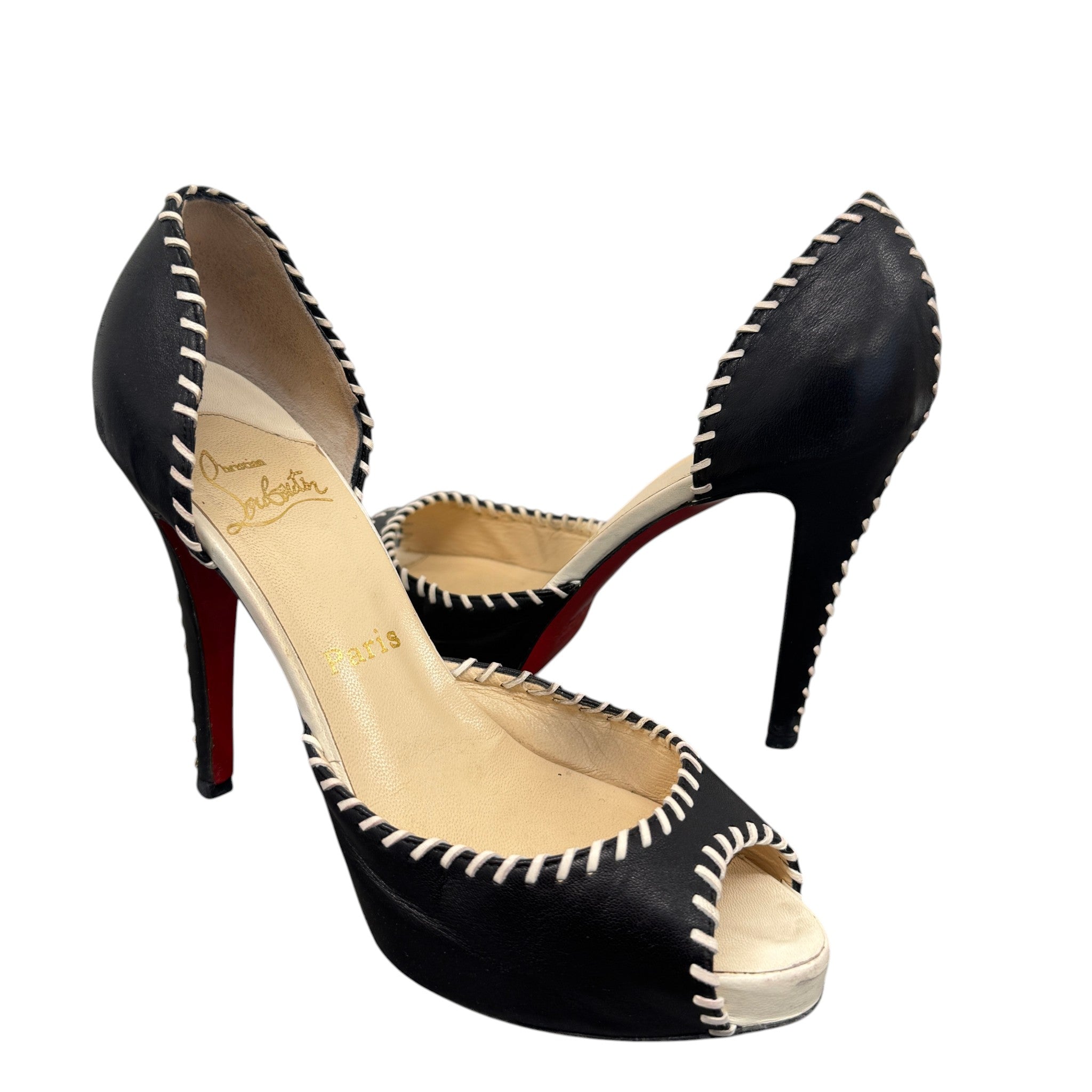 Women's Whipstitch D'Orsay Heels Black Size EU 38.5 / UK 5.5