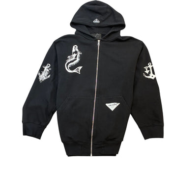 Men's Mermaid Graphic Hoodie Black Size M