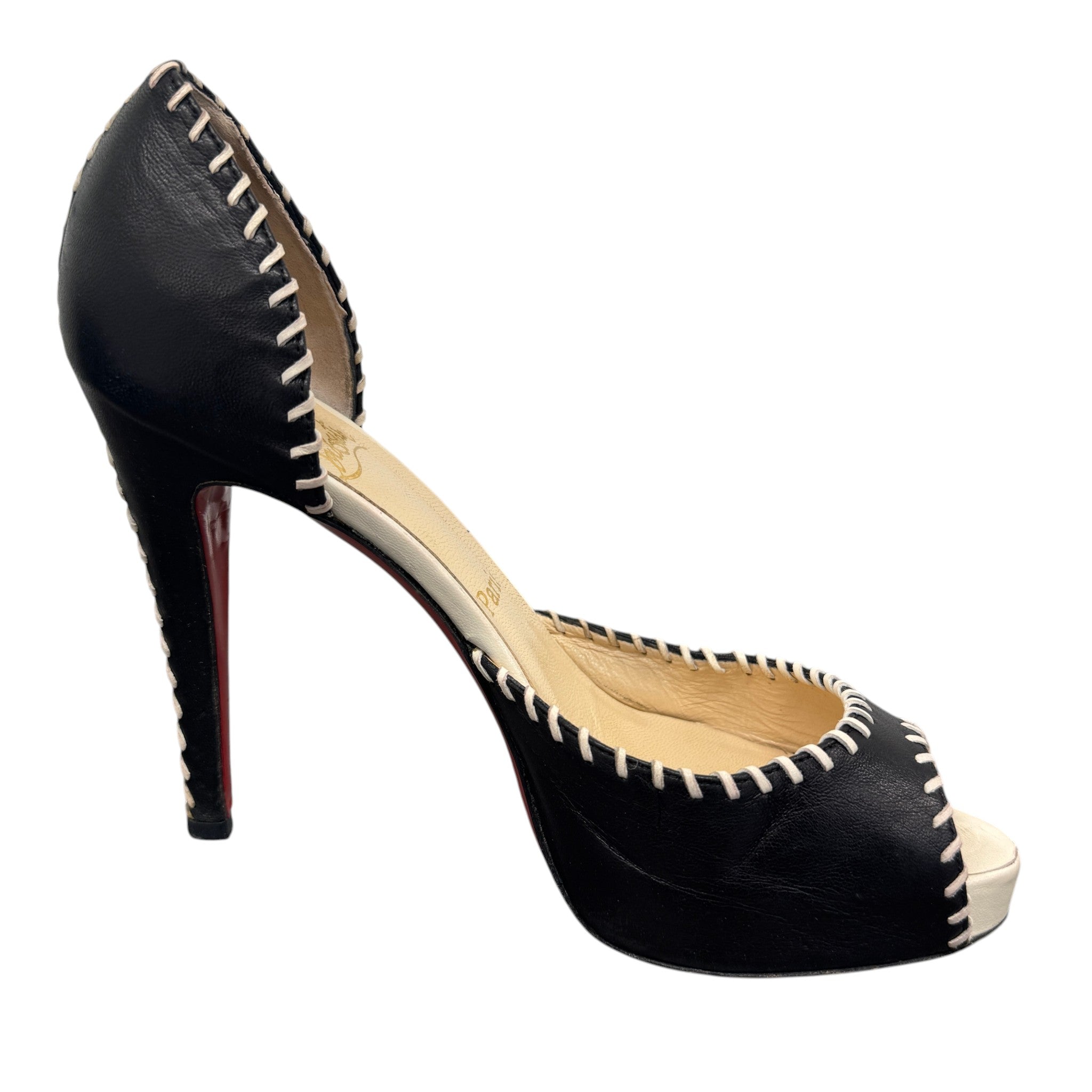 Women's Whipstitch D'Orsay Heels Black Size EU 38.5 / UK 5.5