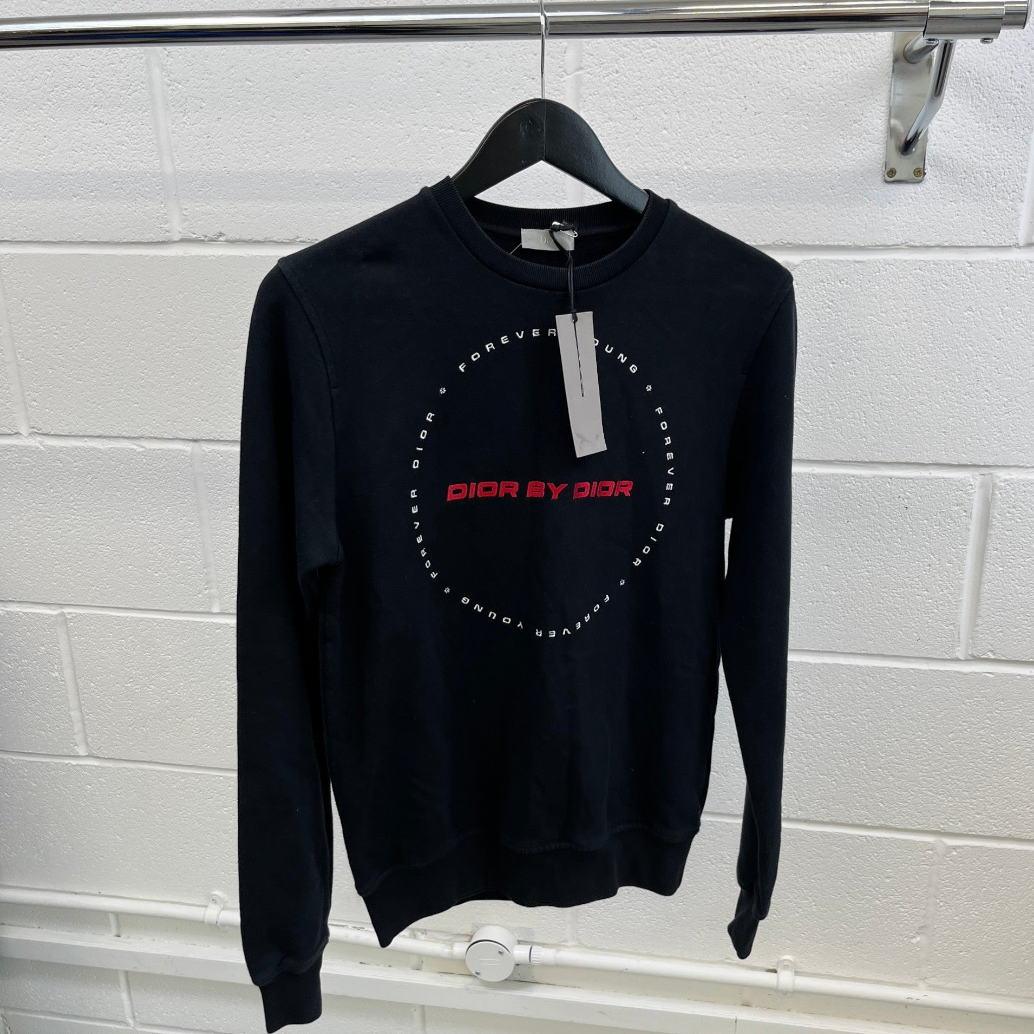Men's Forever Young Logo Sweatshirt Black Size XS