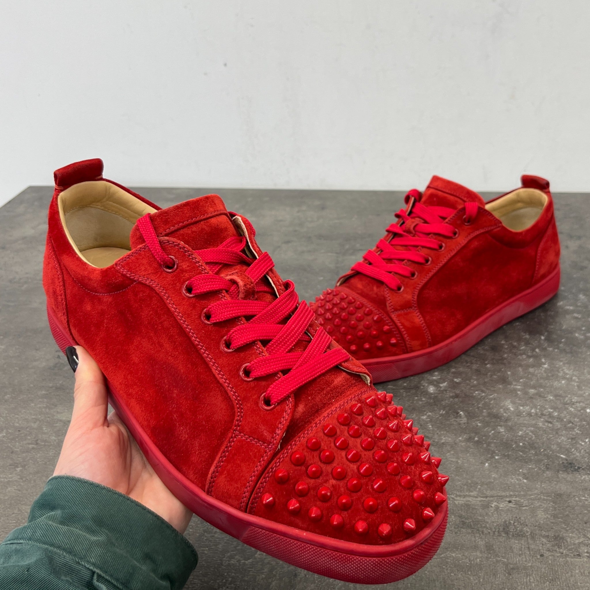 Men's Junior Spikes Low Trainers Red Size EU 46 / UK 12