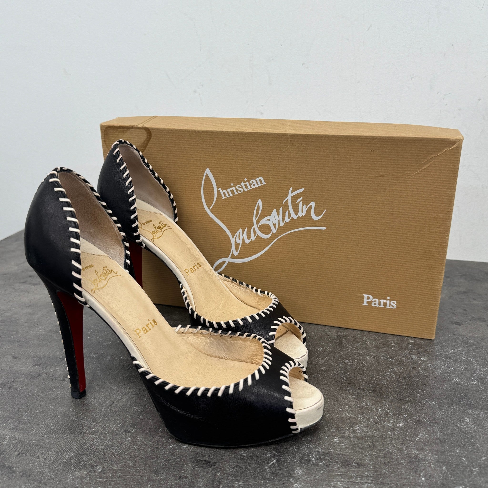 Women's Whipstitch D'Orsay Heels Black Size EU 38.5 / UK 5.5
